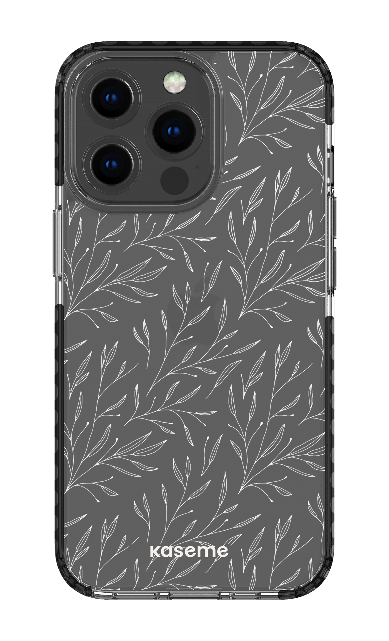 iPhone 13 Pro Clear Case - Black Hibiscus Clear Case -