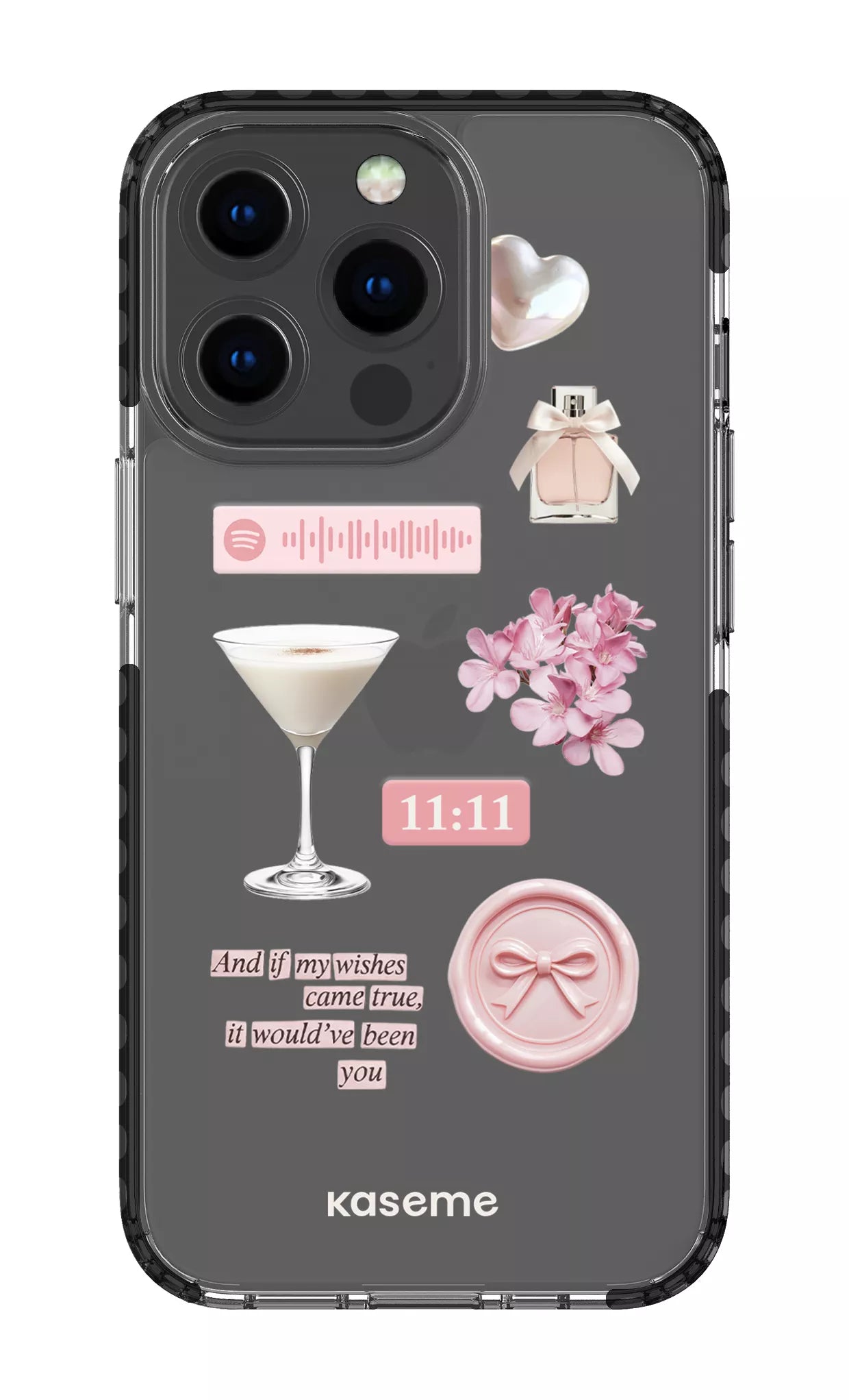 iPhone 13 Pro Clear Case - Black Love Letters Clear Case -