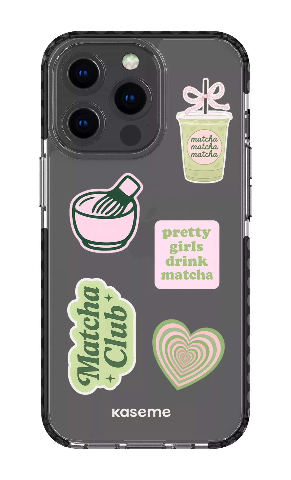 iPhone 13 Pro Clear Case - Black Matcha Clear Case -