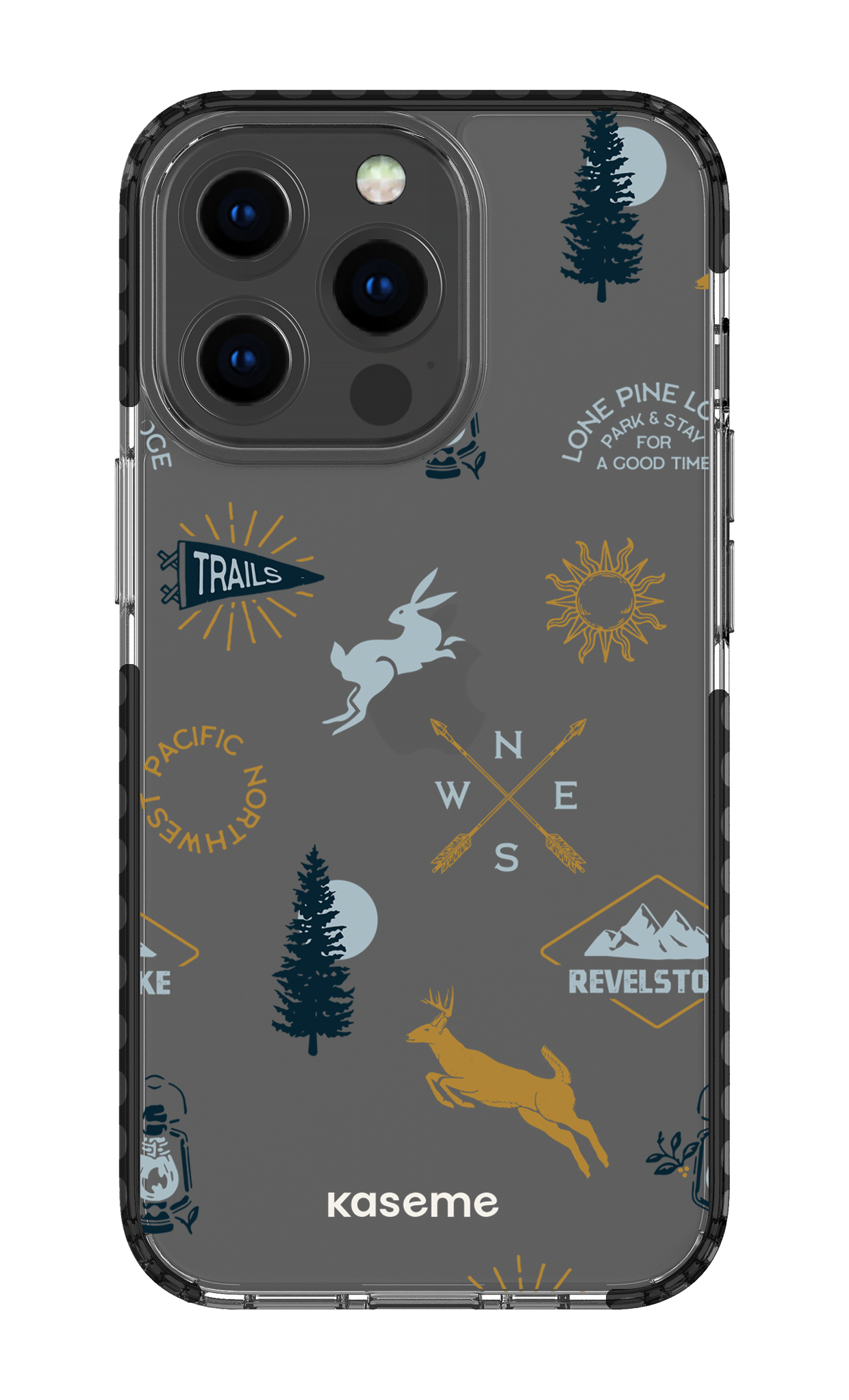 iPhone 13 Pro Clear Case - Black Revelstoke white clear case -