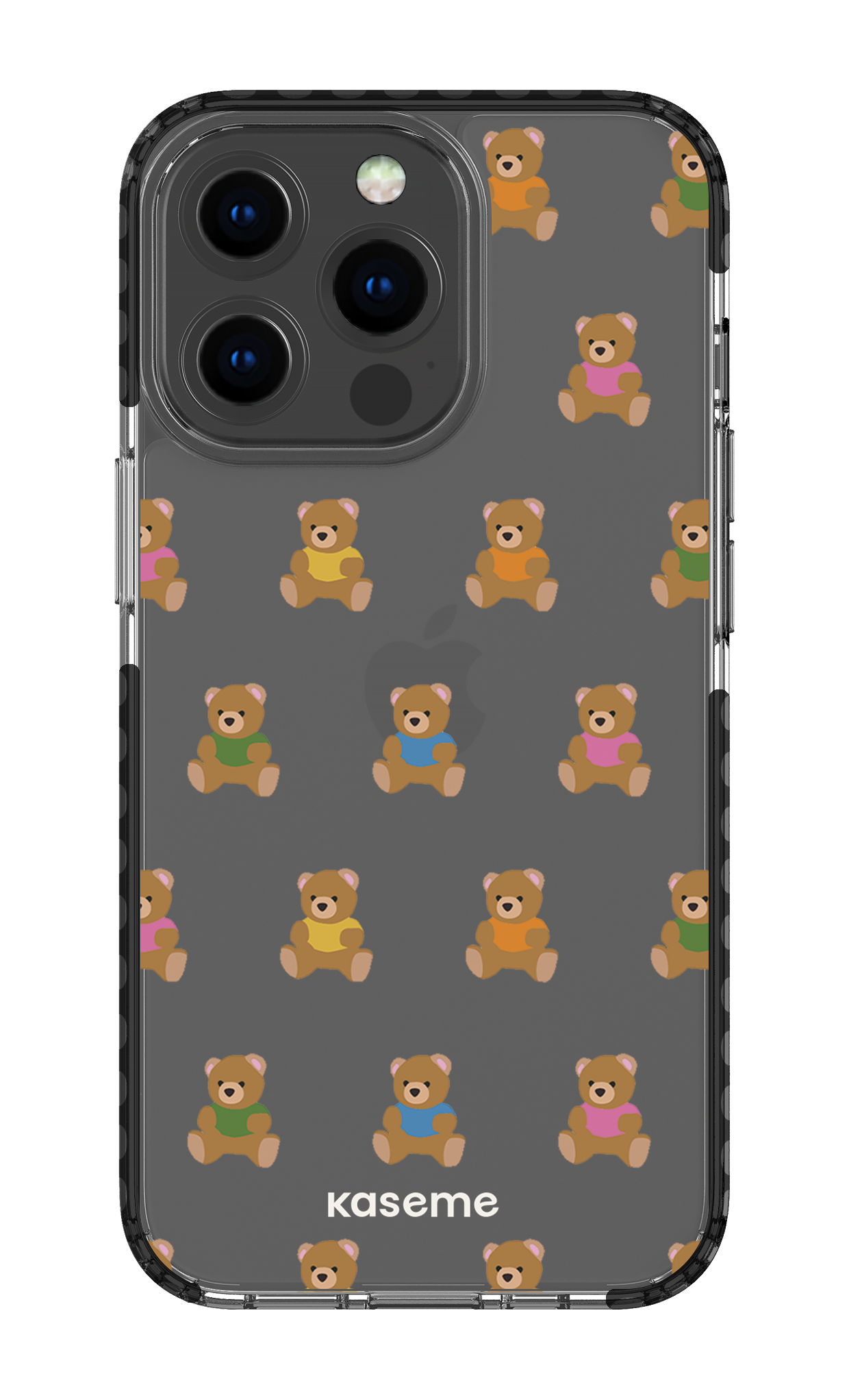 iPhone 13 Pro Clear Case - Black Teddy Clear Case -