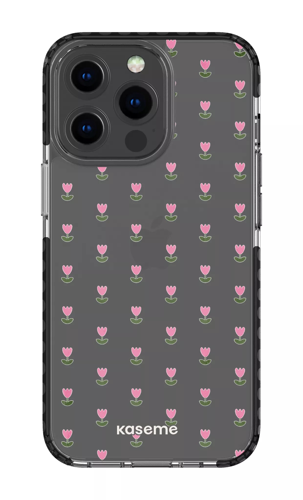 iPhone 13 Pro Clear Case - Black Triumph Pink Clear Case -