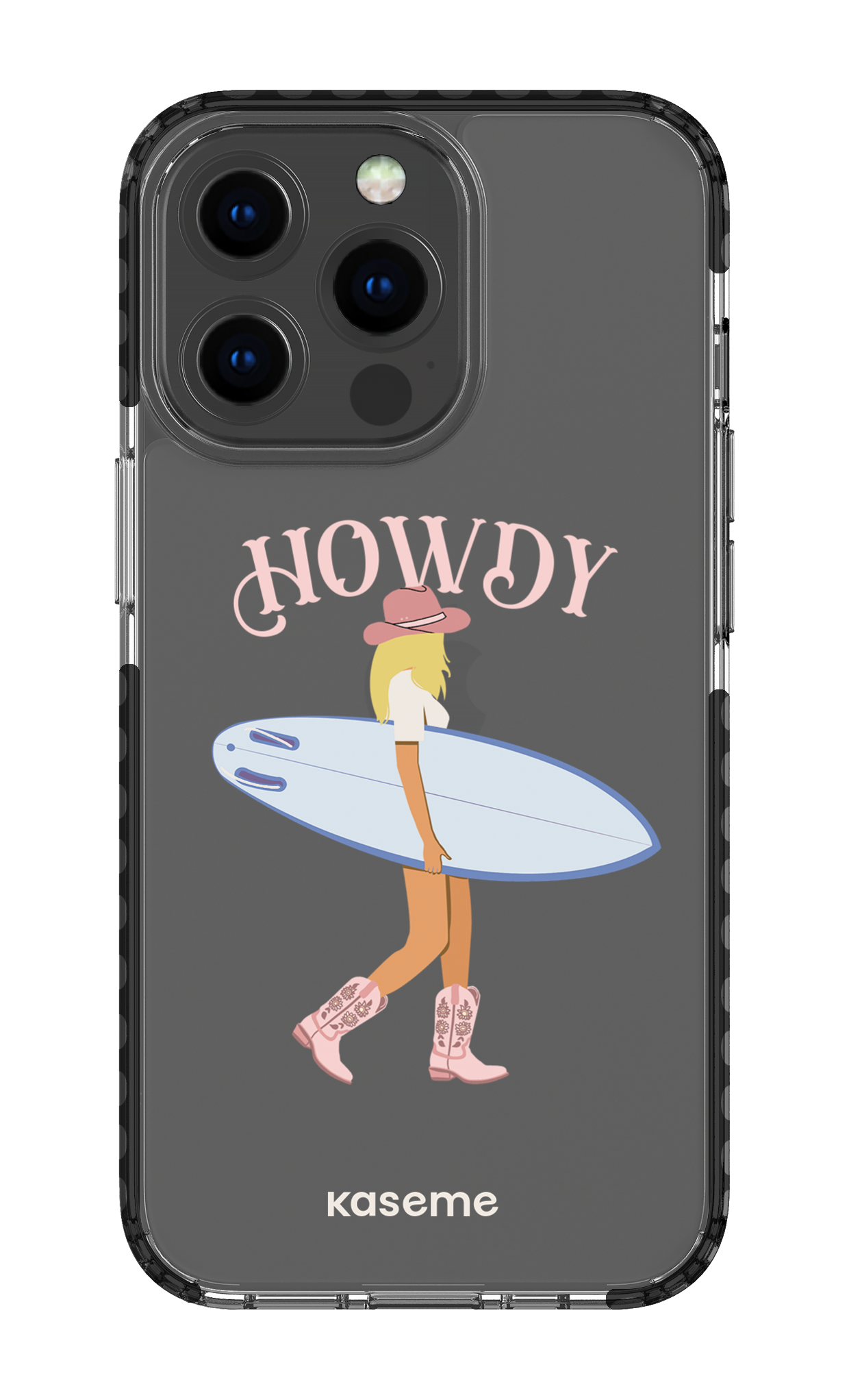 iPhone 13 Pro Clear Case - Black Westsea Pink Clear Case -