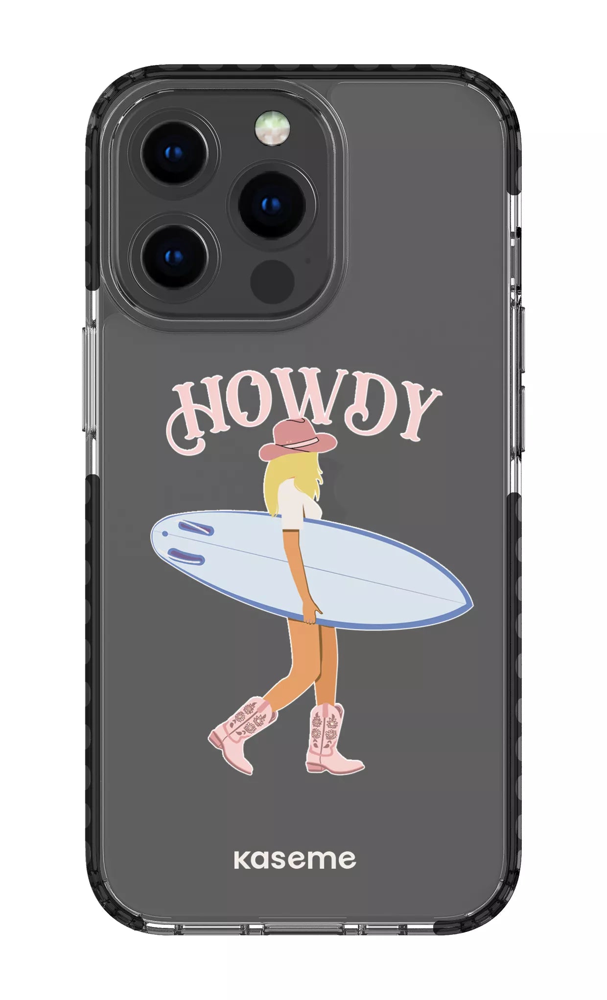 iPhone 13 Pro Clear Case - Black Westsea Pink Clear Case -