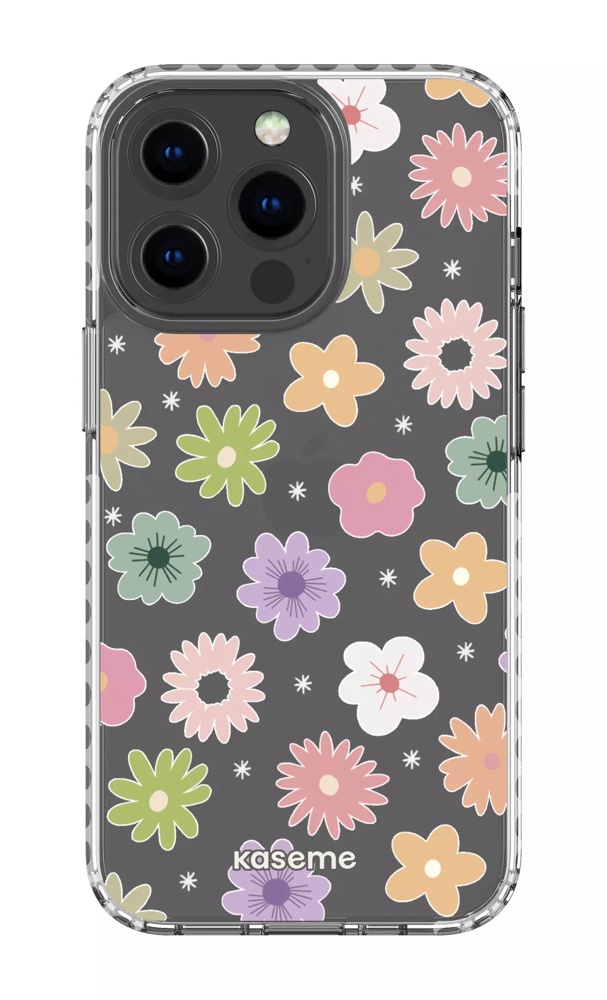 iPhone 13 Pro Clear Case - White Adore small Clear Case -