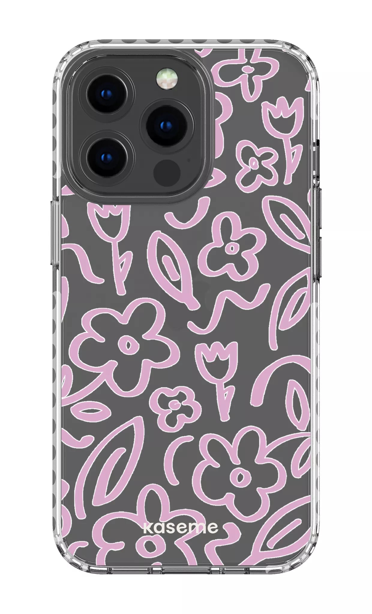 iPhone 13 Pro Clear Case - White Brooklyn pink Clear Case -