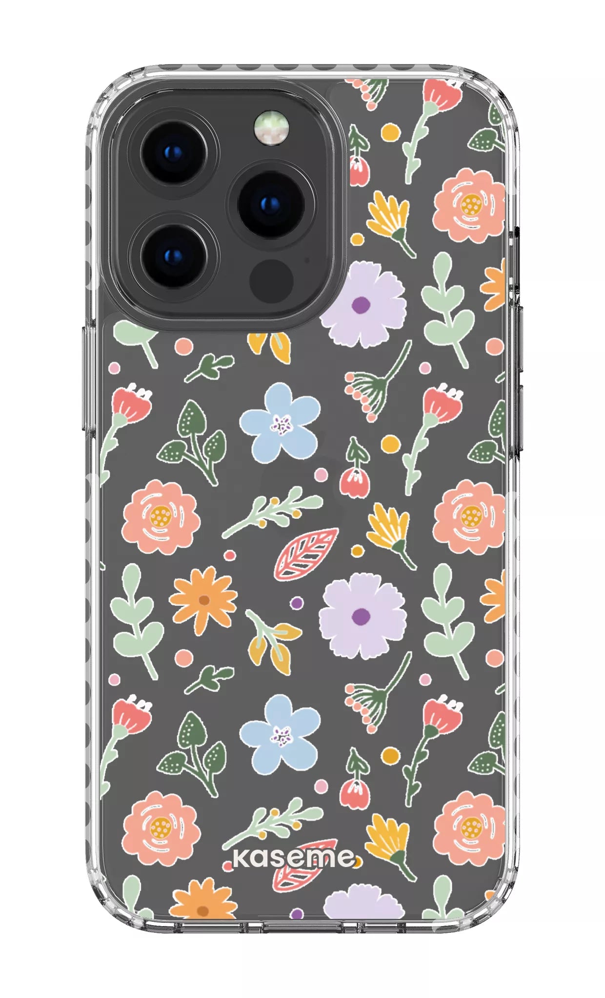 iPhone 13 Pro Clear Case - White Charm Clear Case -