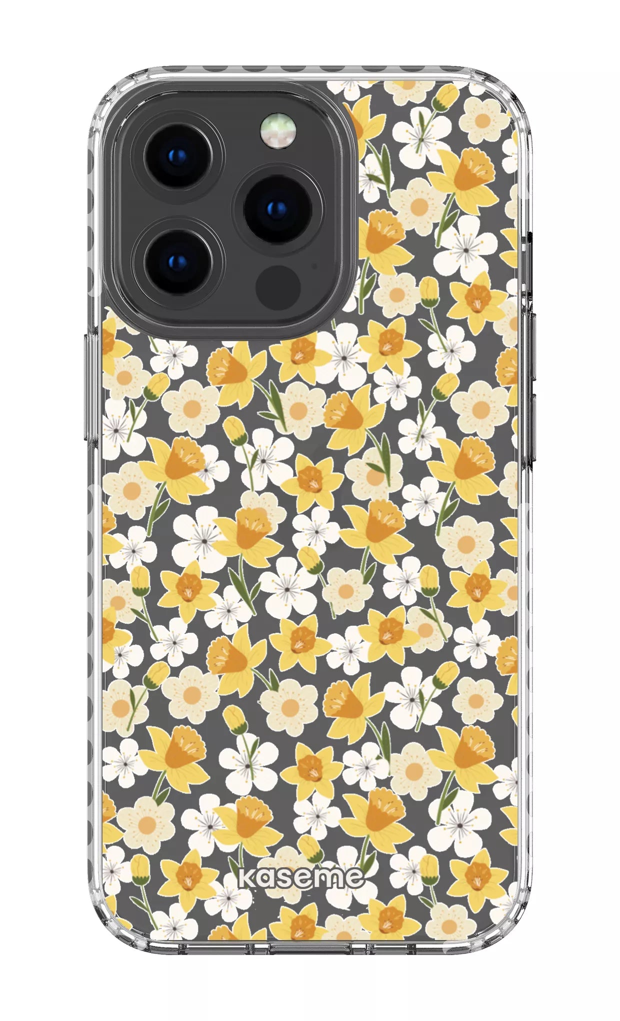 iPhone 13 Pro Clear Case - White Daffodil Clear Case -