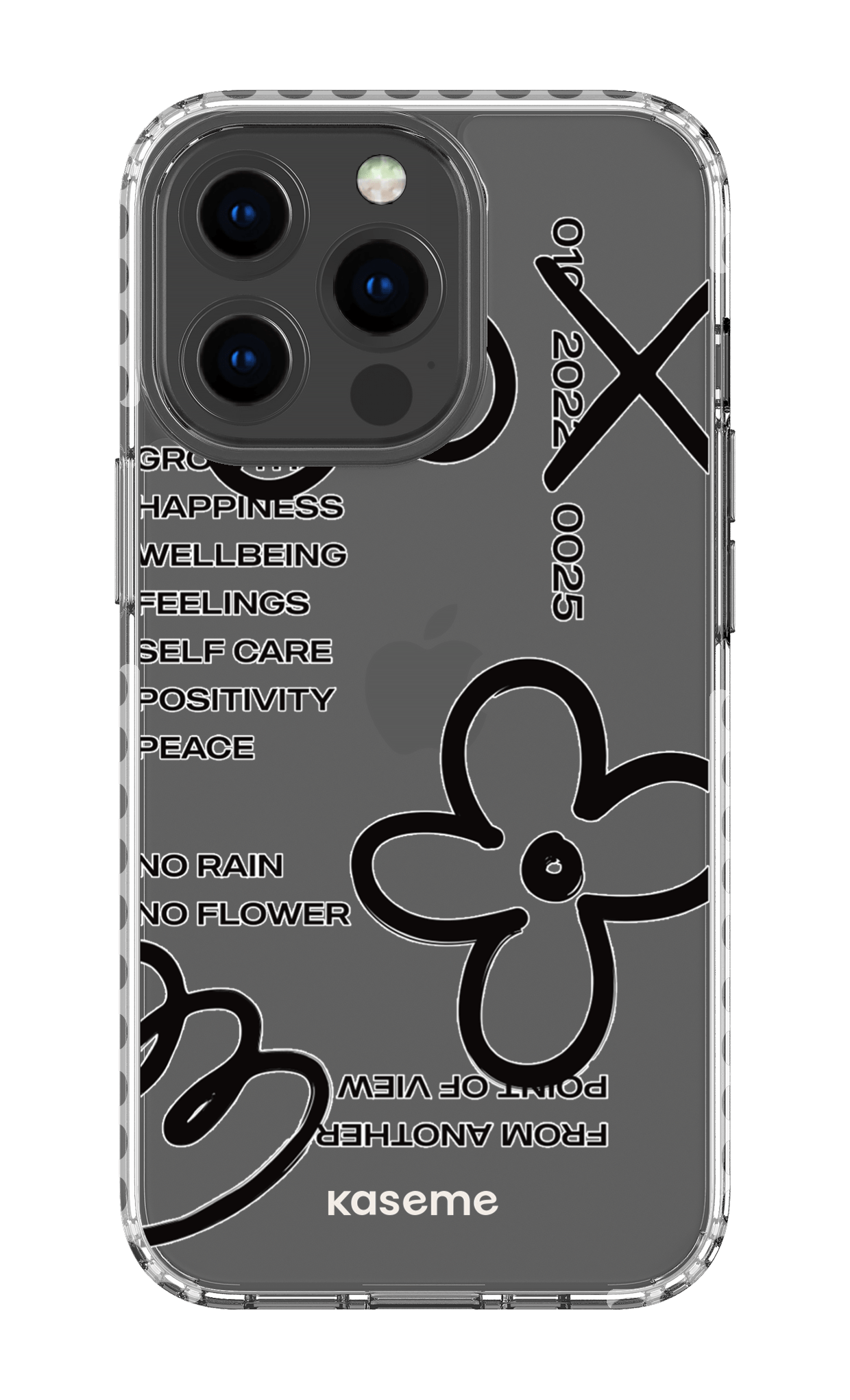 iPhone 13 Pro Clear Case - White Feelings black Clear Case -