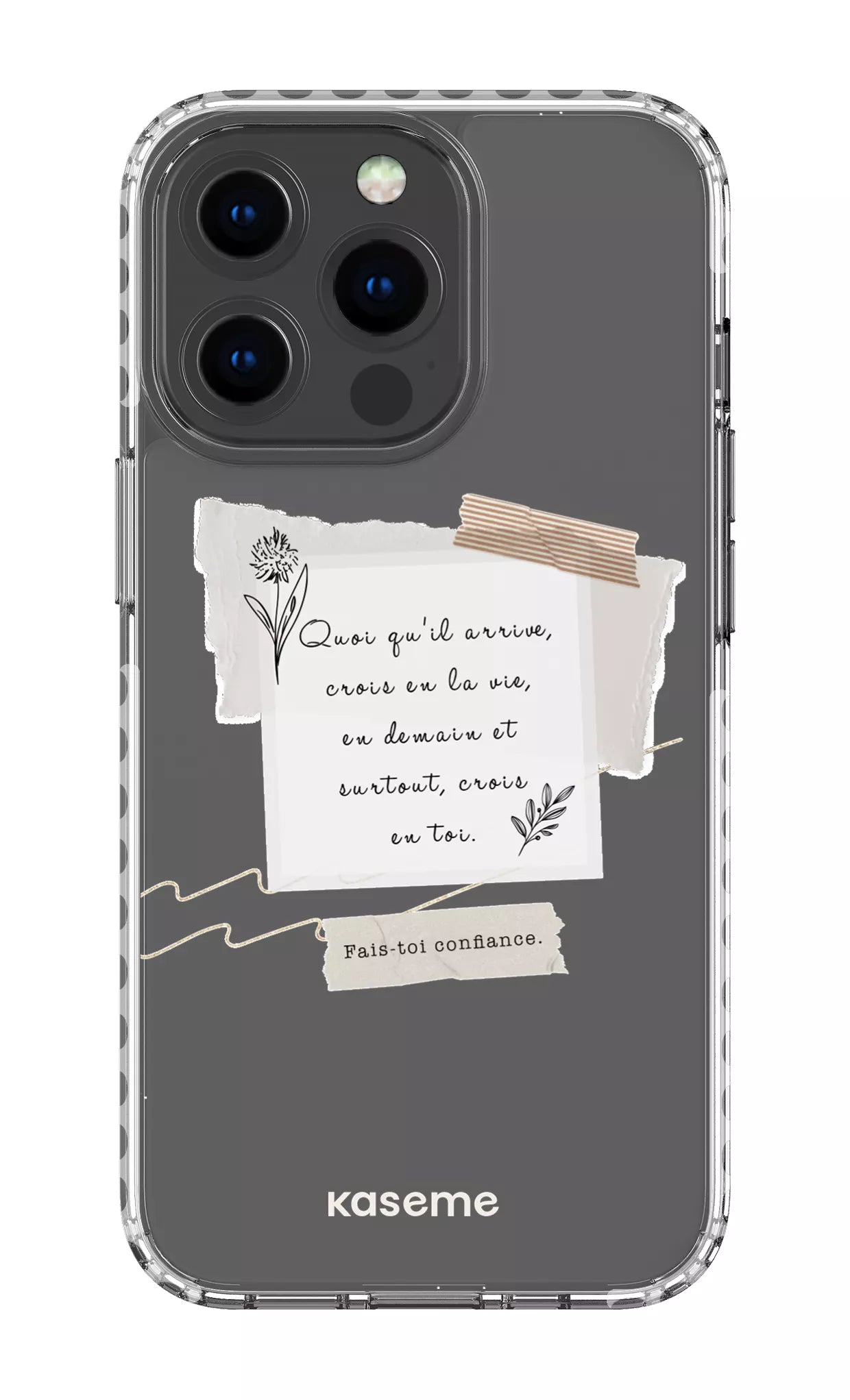 iPhone 13 Pro Clear Case - White Foi Clear Case -