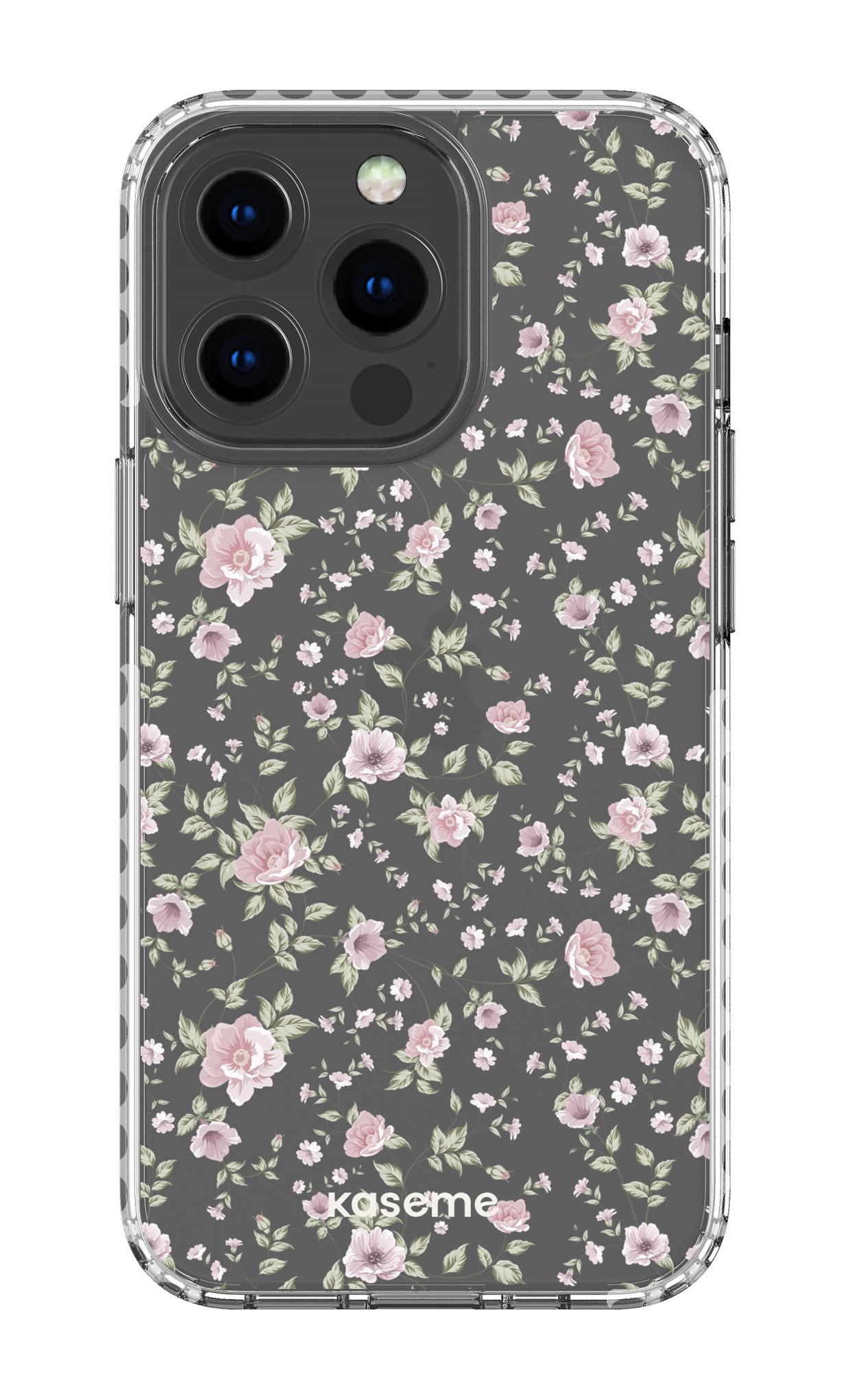 iPhone 13 Pro Clear Case - White La Vie en Rose Clear Case -