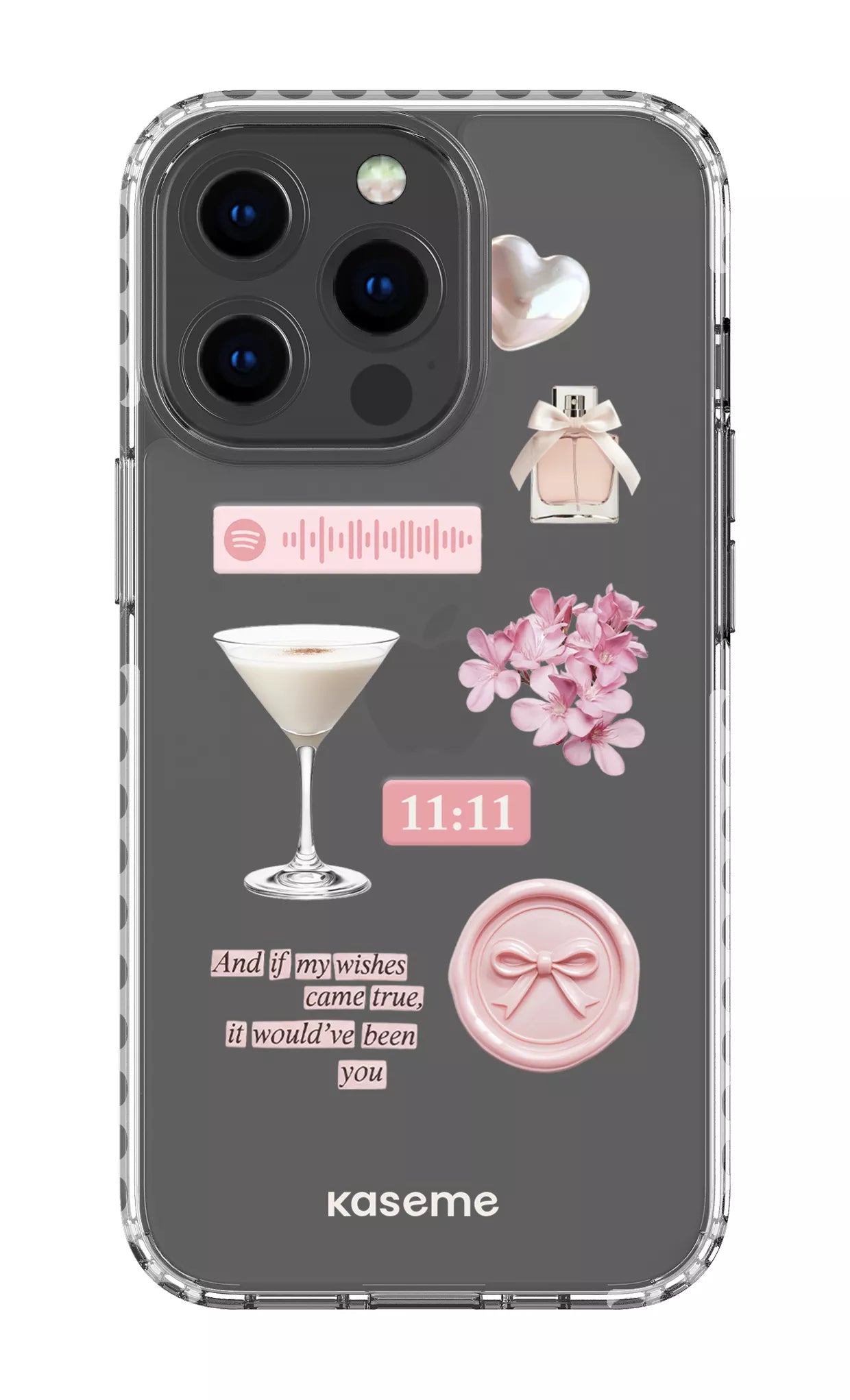 iPhone 13 Pro Clear Case - White Love Letters Clear Case -