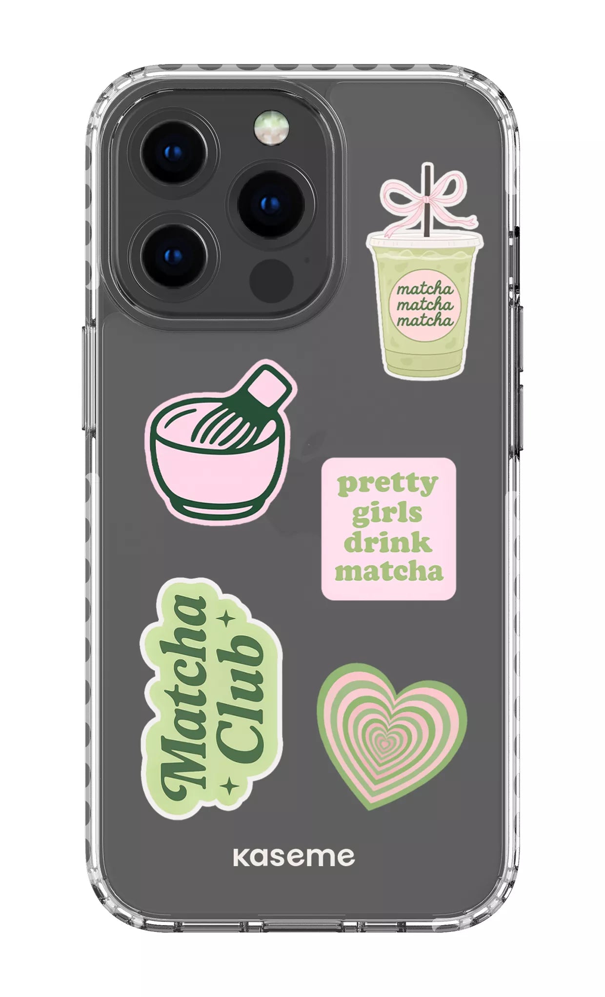 iPhone 13 Pro Clear Case - White Matcha Clear Case -