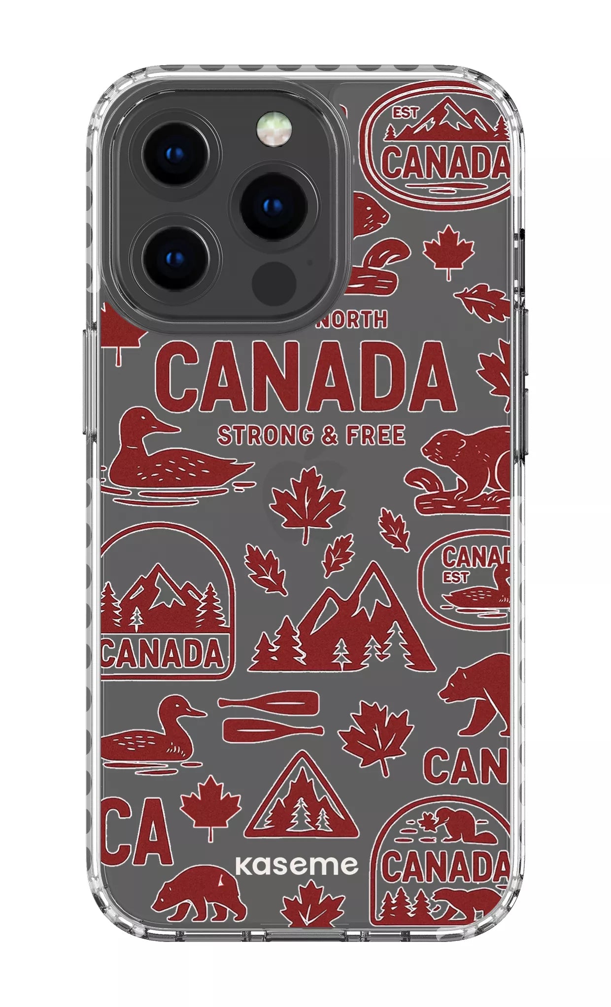 iPhone 13 Pro Clear Case - White Oh Canada Clear Case -