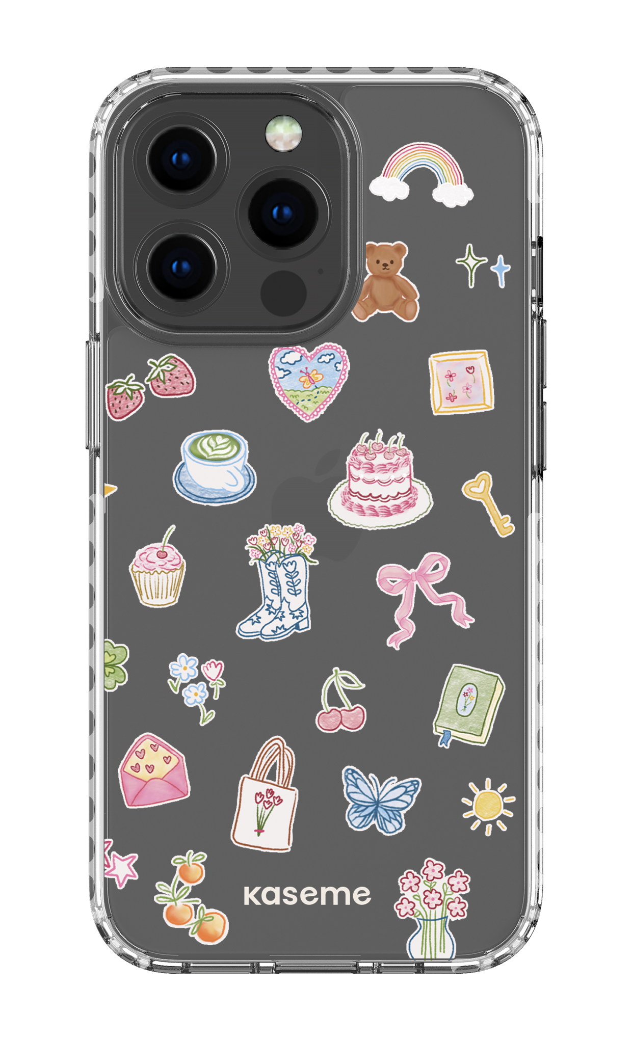 iPhone 13 Pro Clear Case - White Poetry Clear Case -
