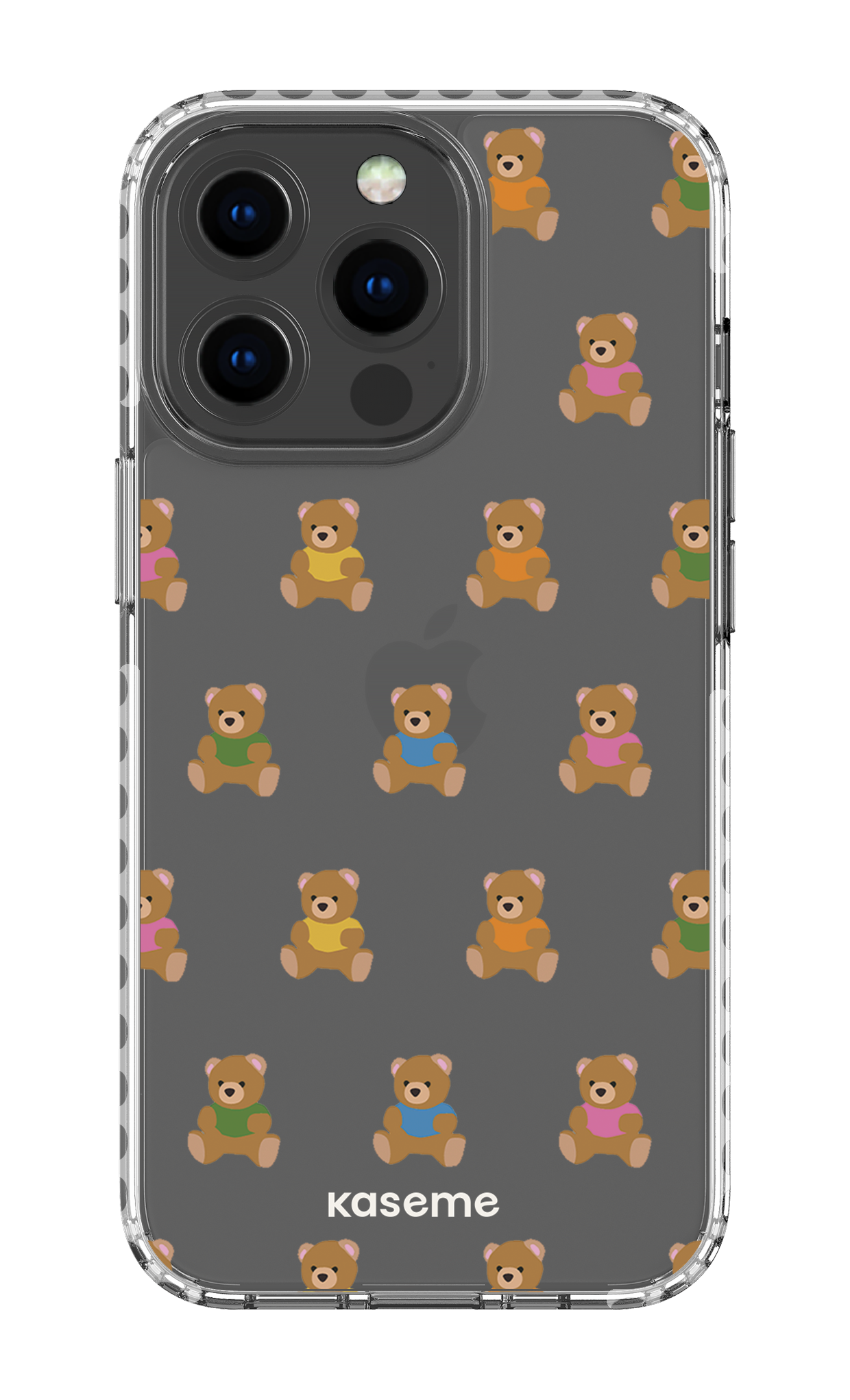 iPhone 13 Pro Clear Case - White Teddy Clear Case -