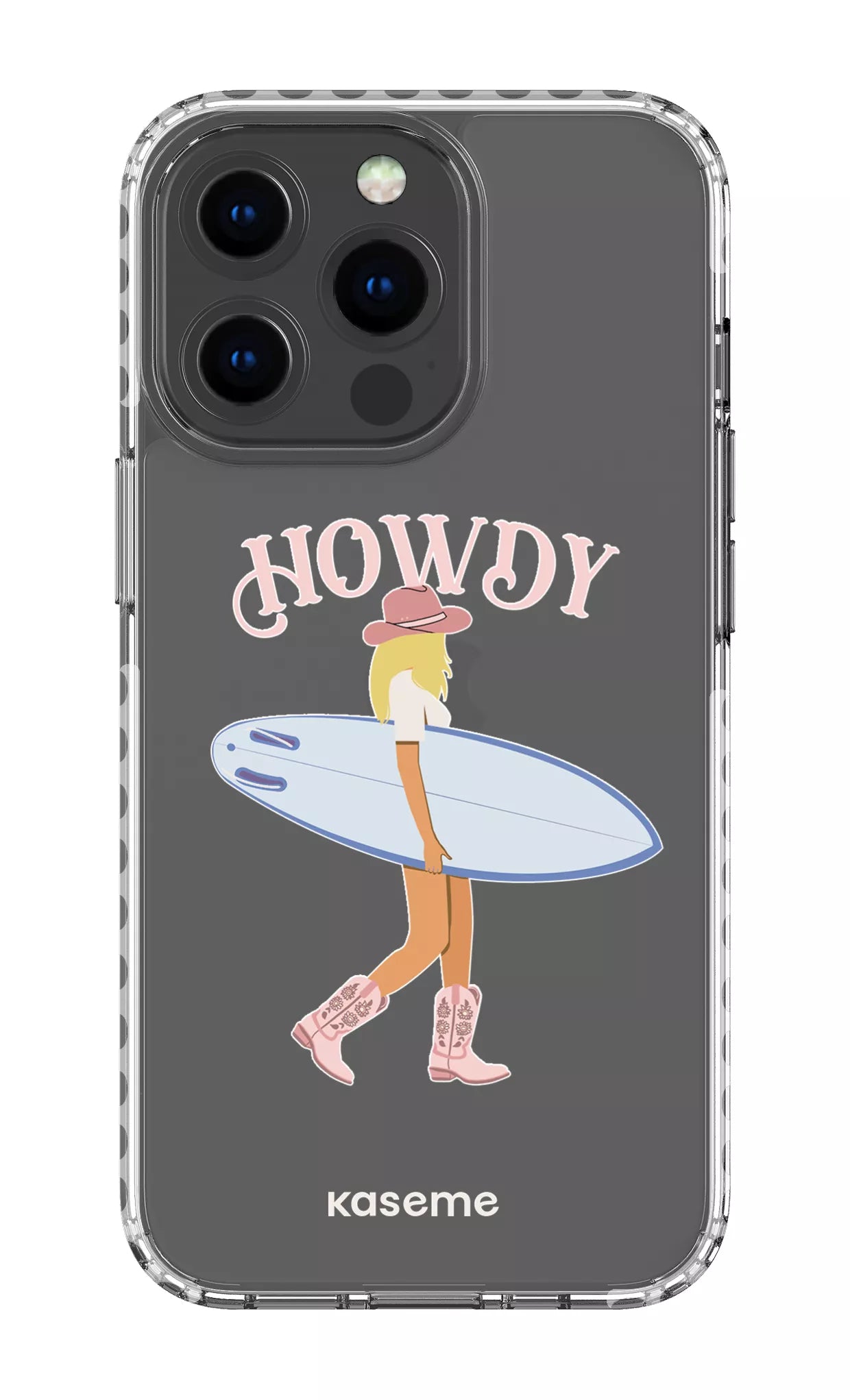 iPhone 13 Pro Clear Case - White Westsea Pink Clear Case -