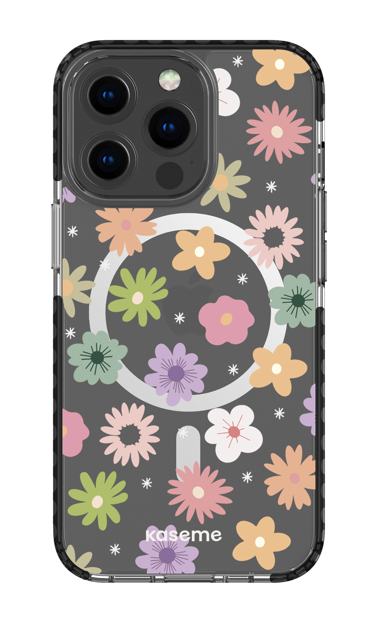 iPhone 13 Pro Clear Case Magsafe - Black Adore small Clear Case -