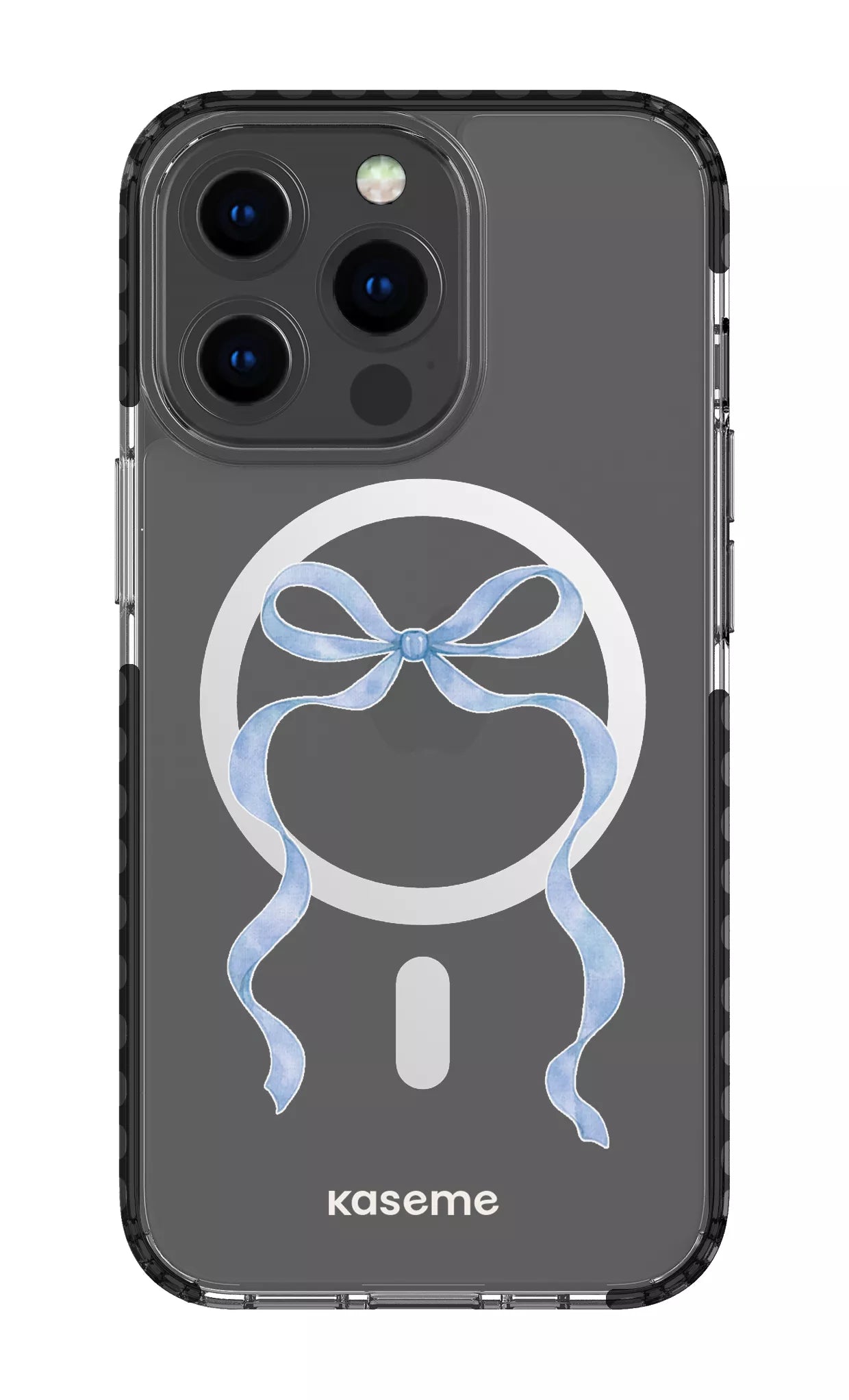 iPhone 13 Pro Clear Case Magsafe - Black Celeste Blue Clear Case -