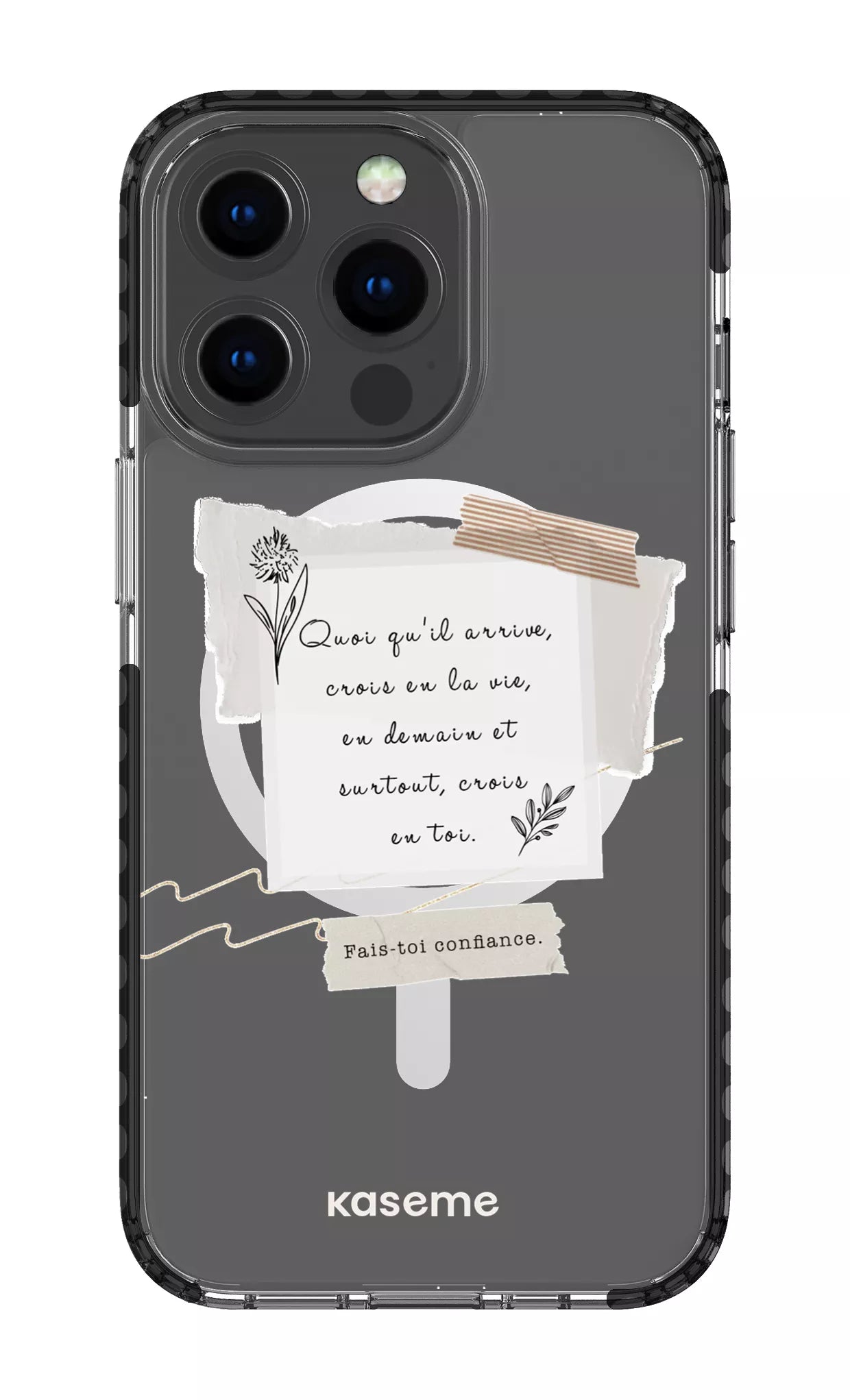 iPhone 13 Pro Clear Case Magsafe - Black Foi Clear Case -