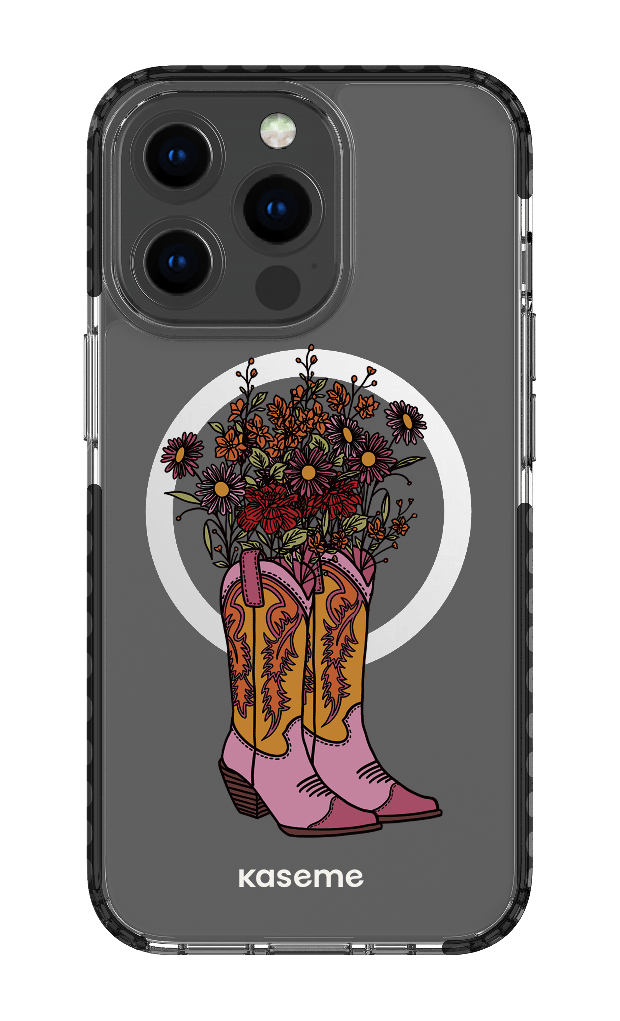 iPhone 13 Pro Clear Case Magsafe - Black Howdy Clear Case -