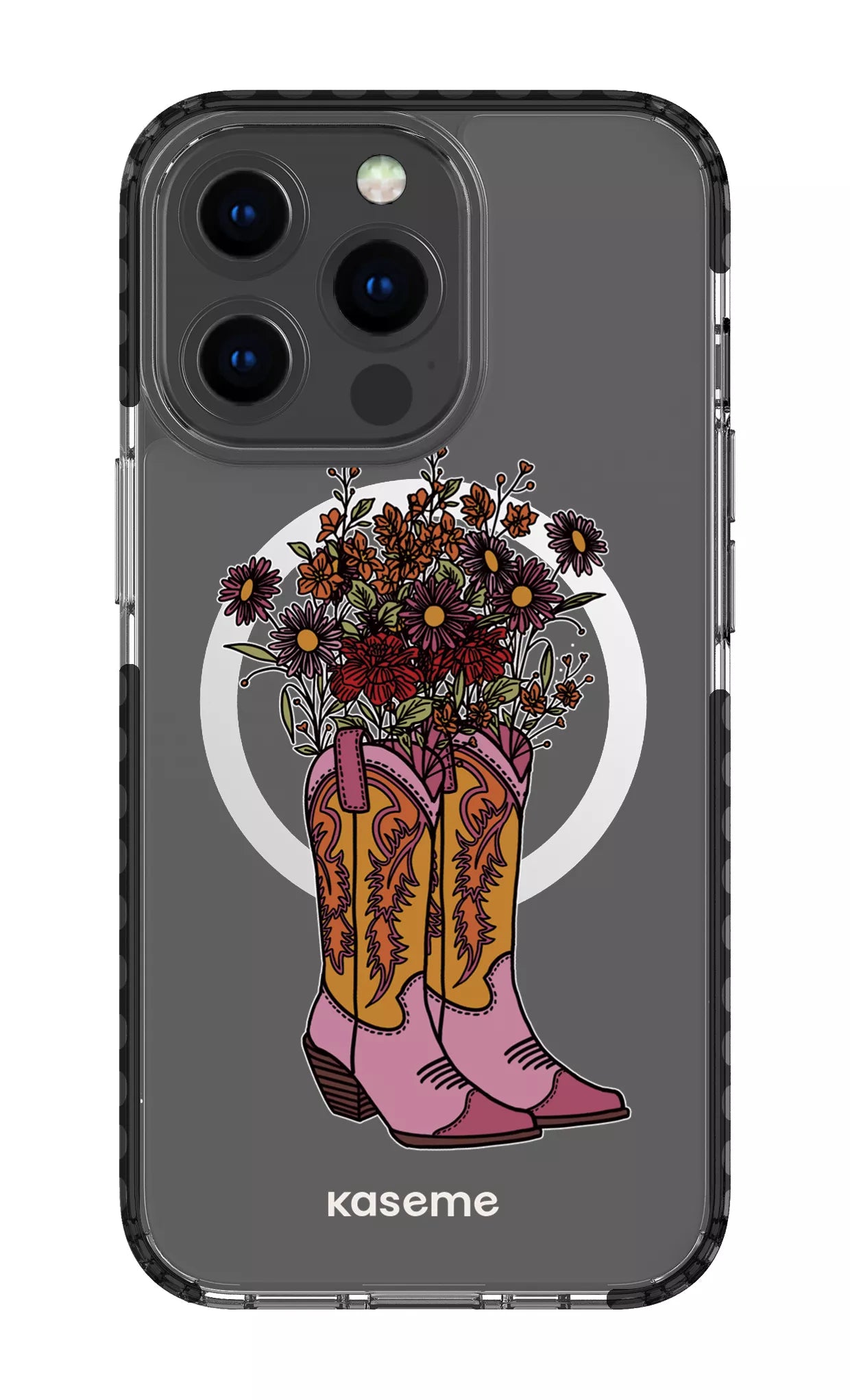 iPhone 13 Pro Clear Case Magsafe - Black Howdy Clear Case -