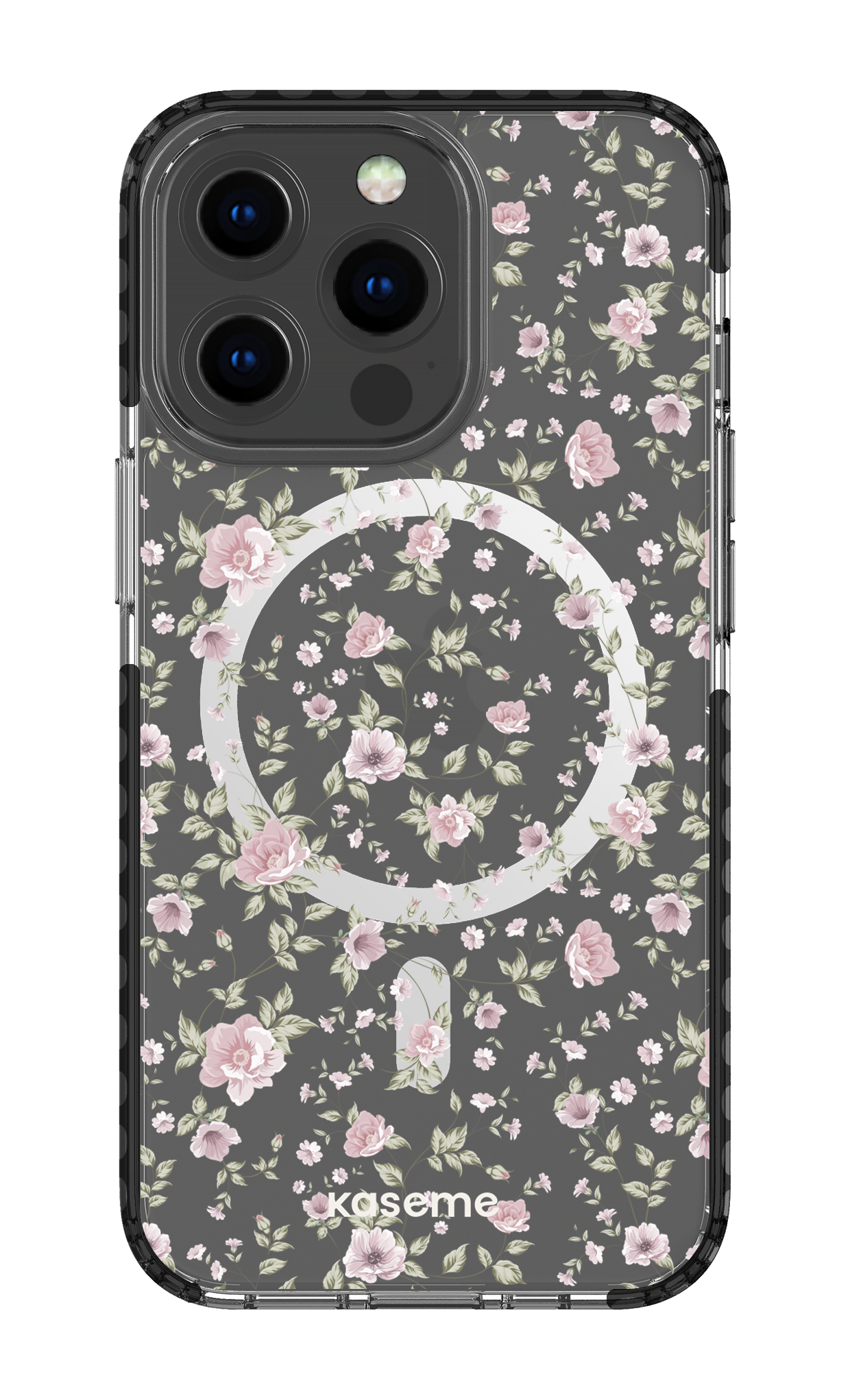 iPhone 13 Pro Clear Case Magsafe - Black La Vie en Rose Clear Case -