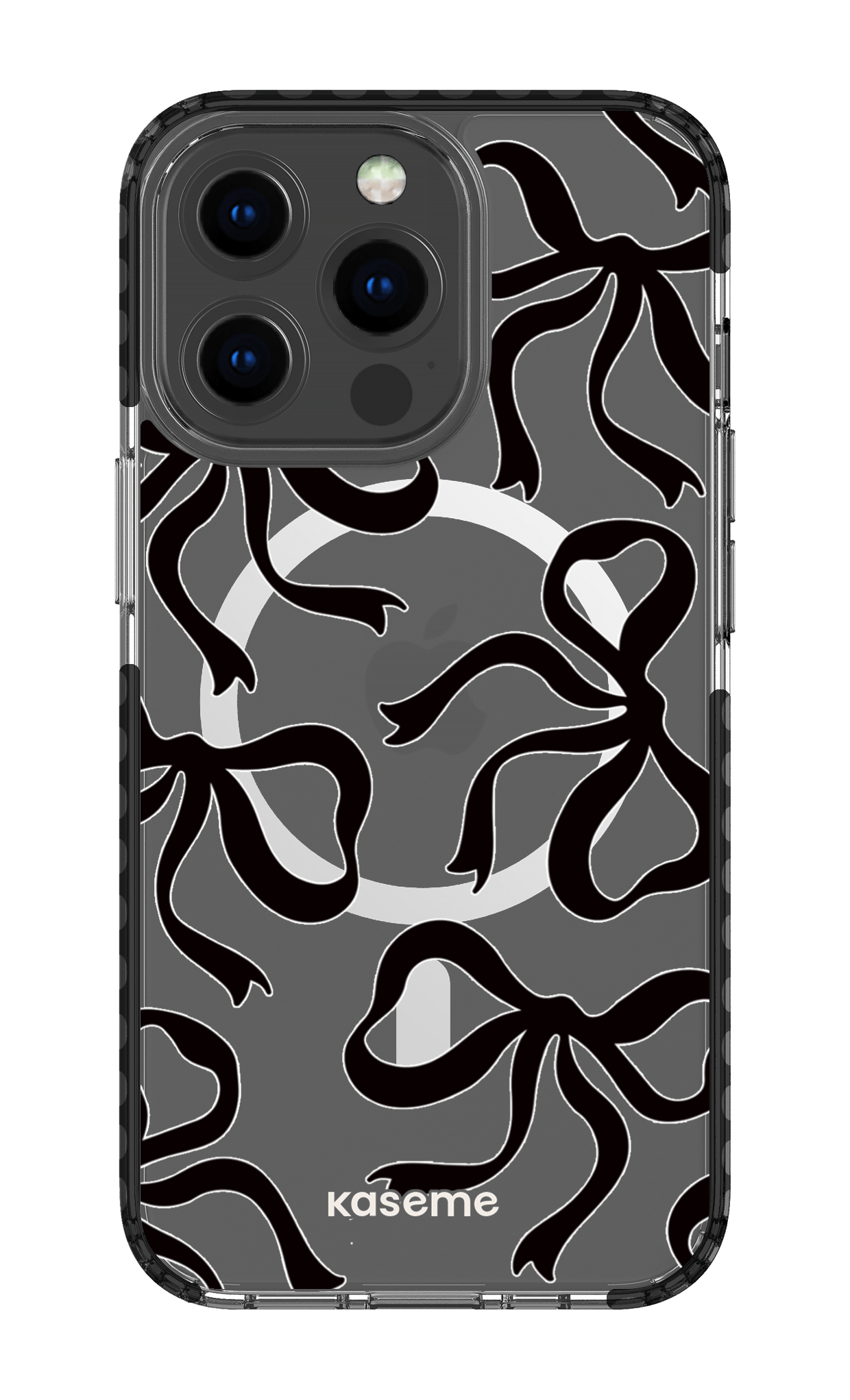 iPhone 13 Pro Clear Case Magsafe - Black Lace Black Clear Case -