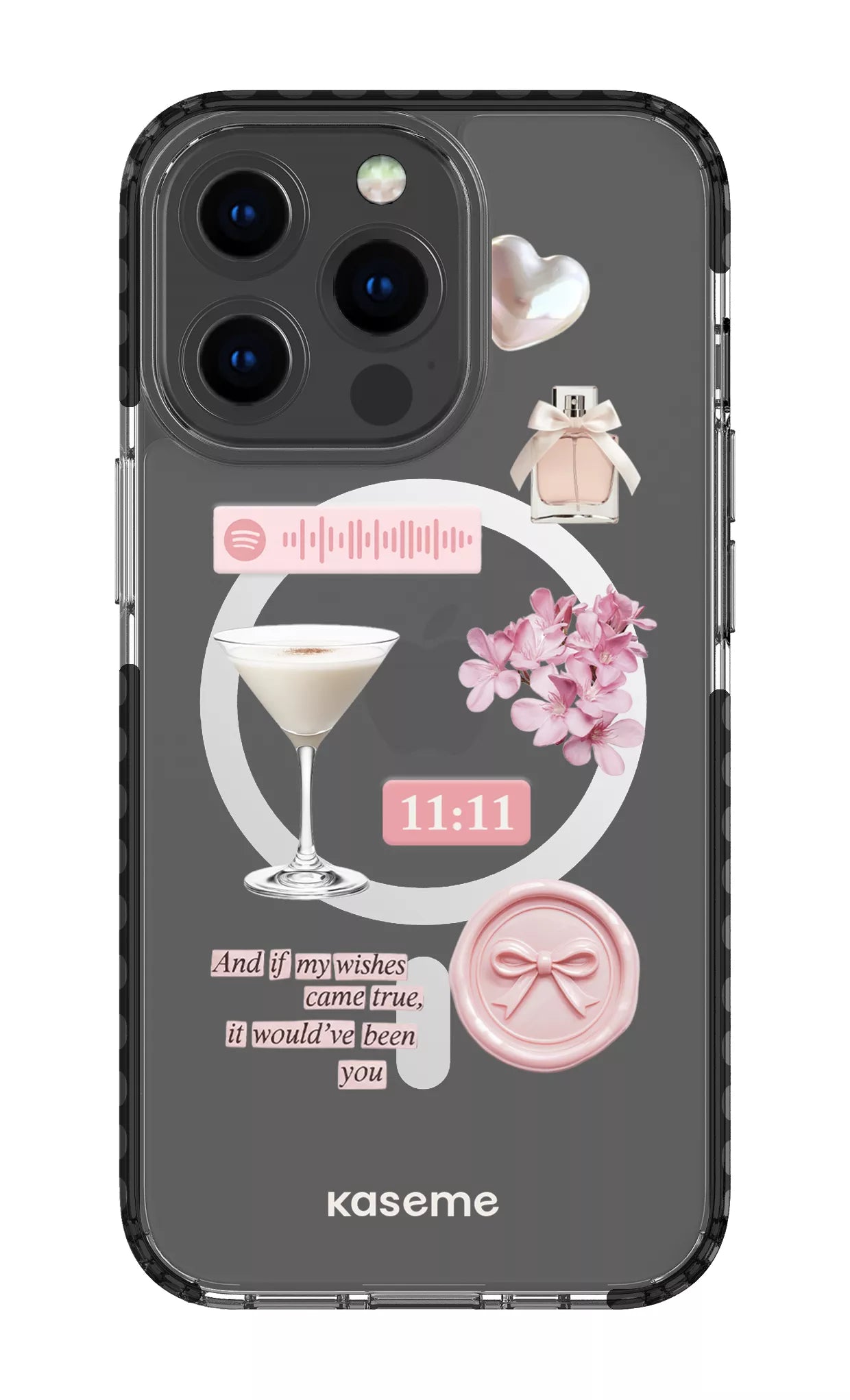 iPhone 13 Pro Clear Case Magsafe - Black Love Letters Clear Case -