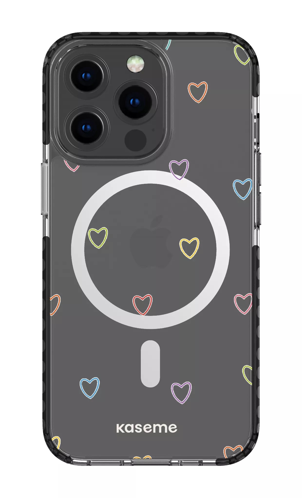 iPhone 13 Pro Clear Case Magsafe - Black Love Wins Clear Case -