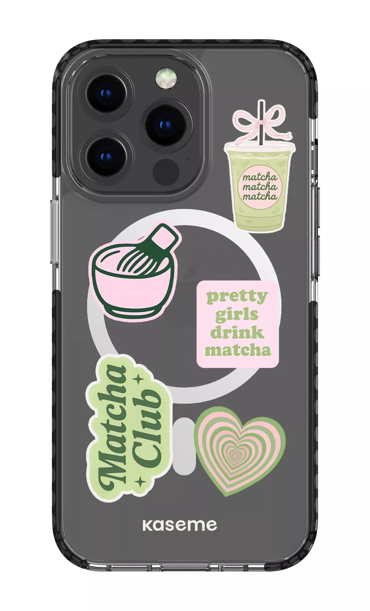 iPhone 13 Pro Clear Case Magsafe - Black Matcha Clear Case -