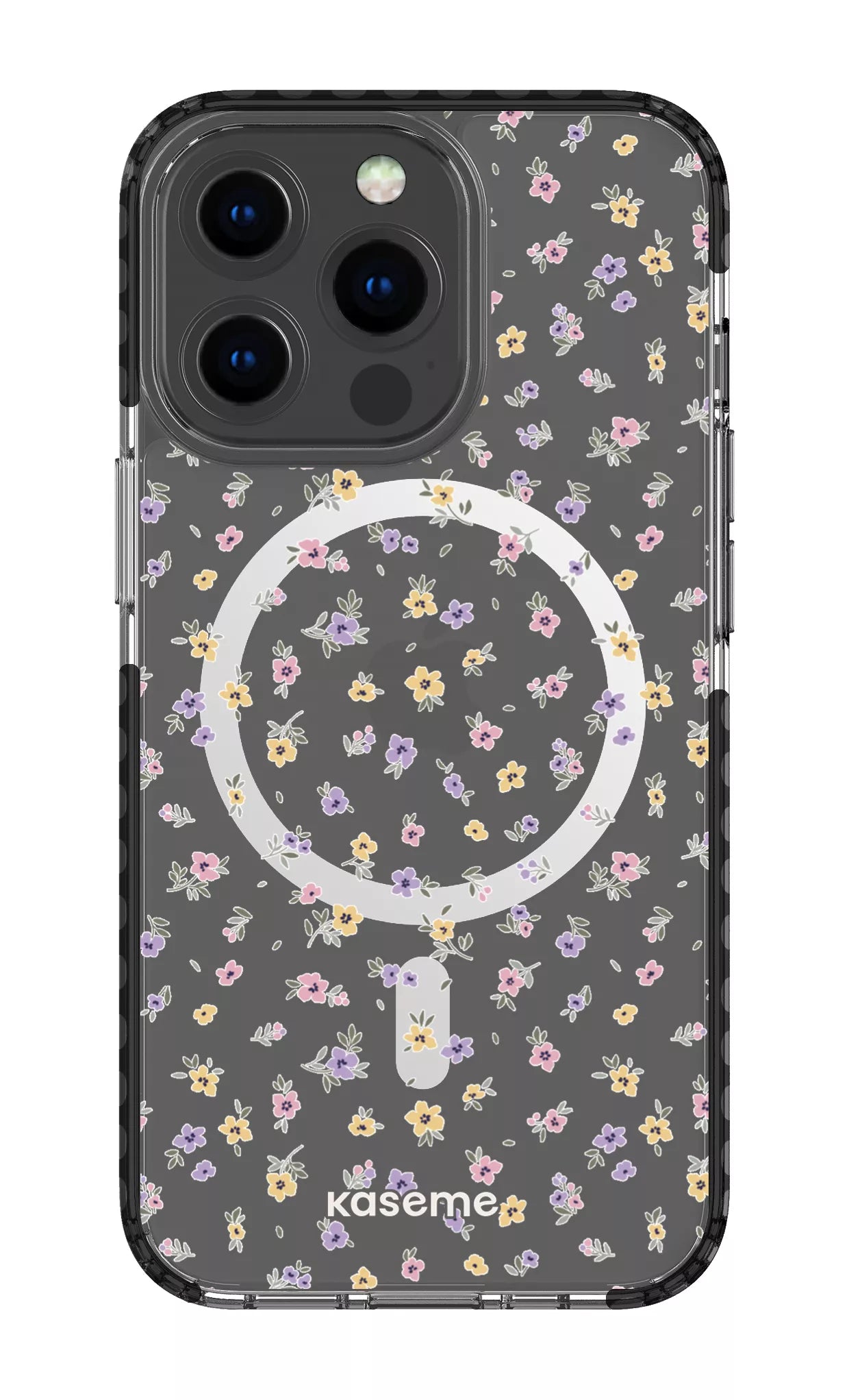 iPhone 13 Pro Clear Case Magsafe - Black Porcelain Blossom Clear Case -