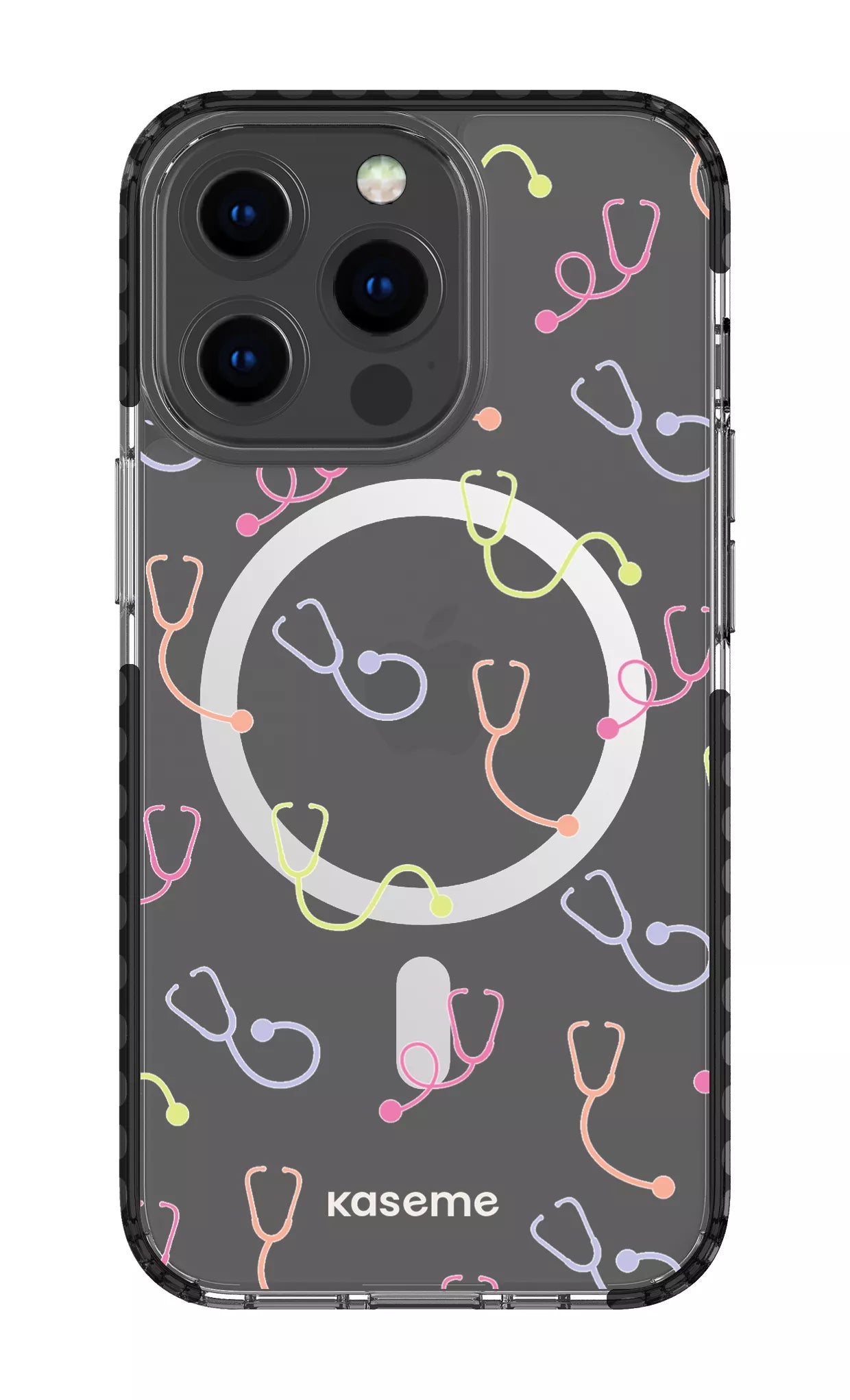 iPhone 13 Pro Clear Case Magsafe - Black Pulse Clear Case -