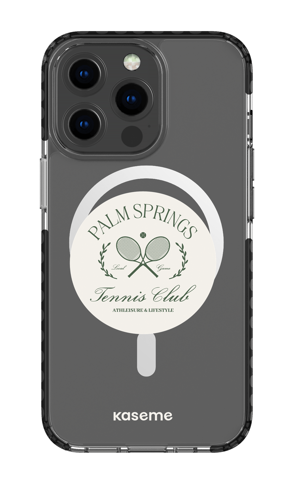 iPhone 13 Pro Clear Case Magsafe - Black Serve it up Clear Case -