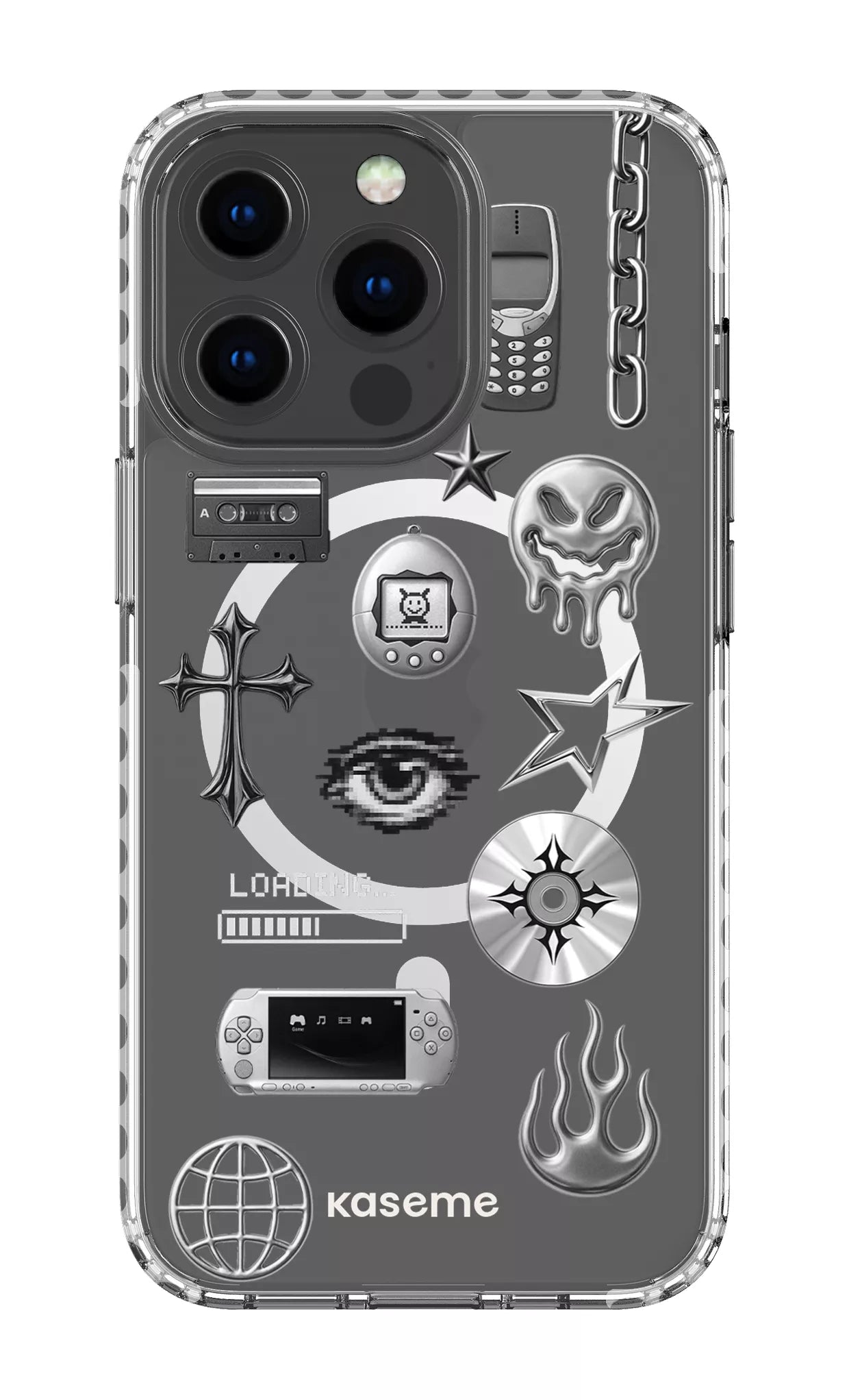 iPhone 13 Pro Clear Case Magsafe - White Chrome Clear Case -