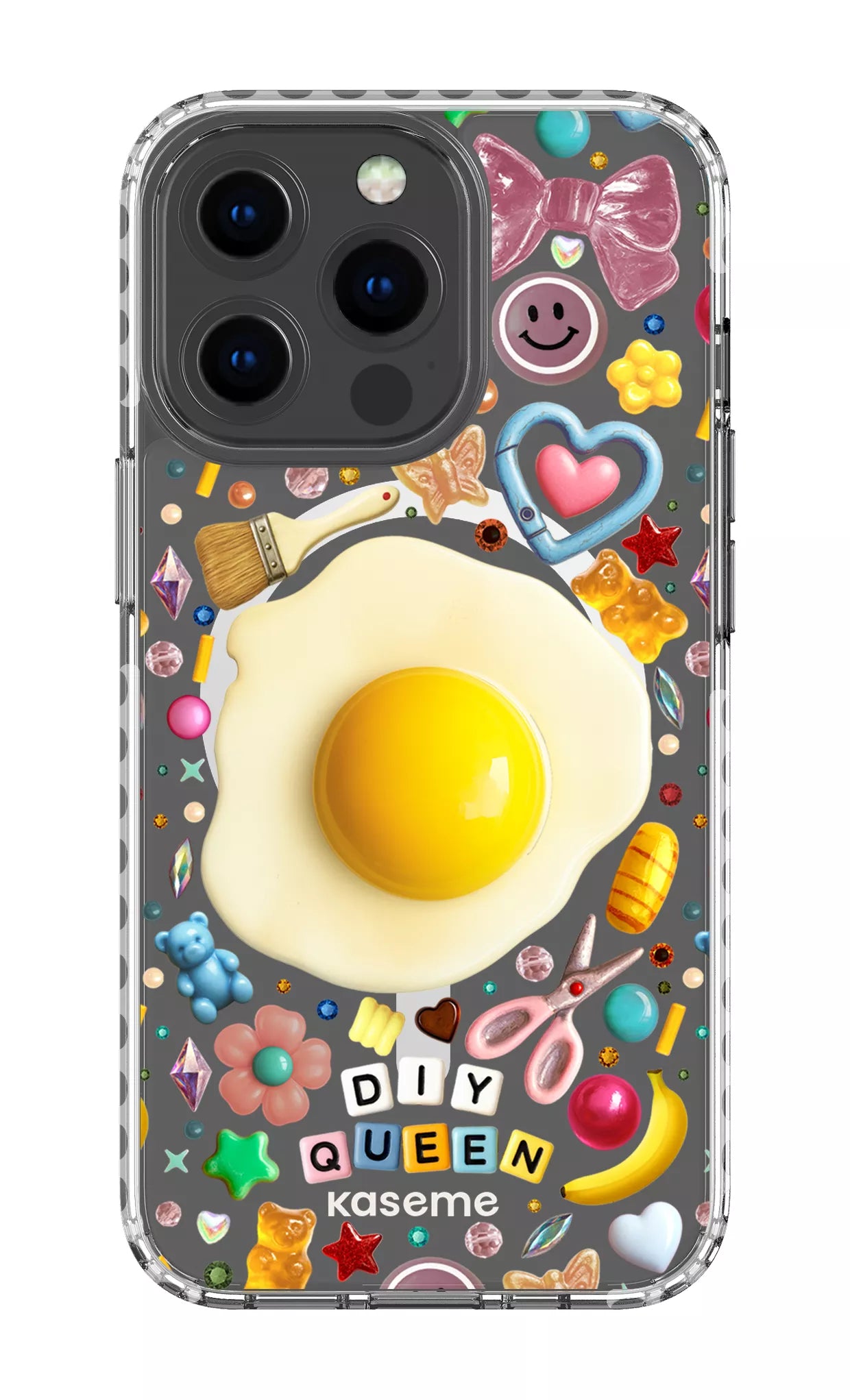 iPhone 13 Pro Clear Case Magsafe - White DIY Queen Clear Case by Marianne Plaisance -