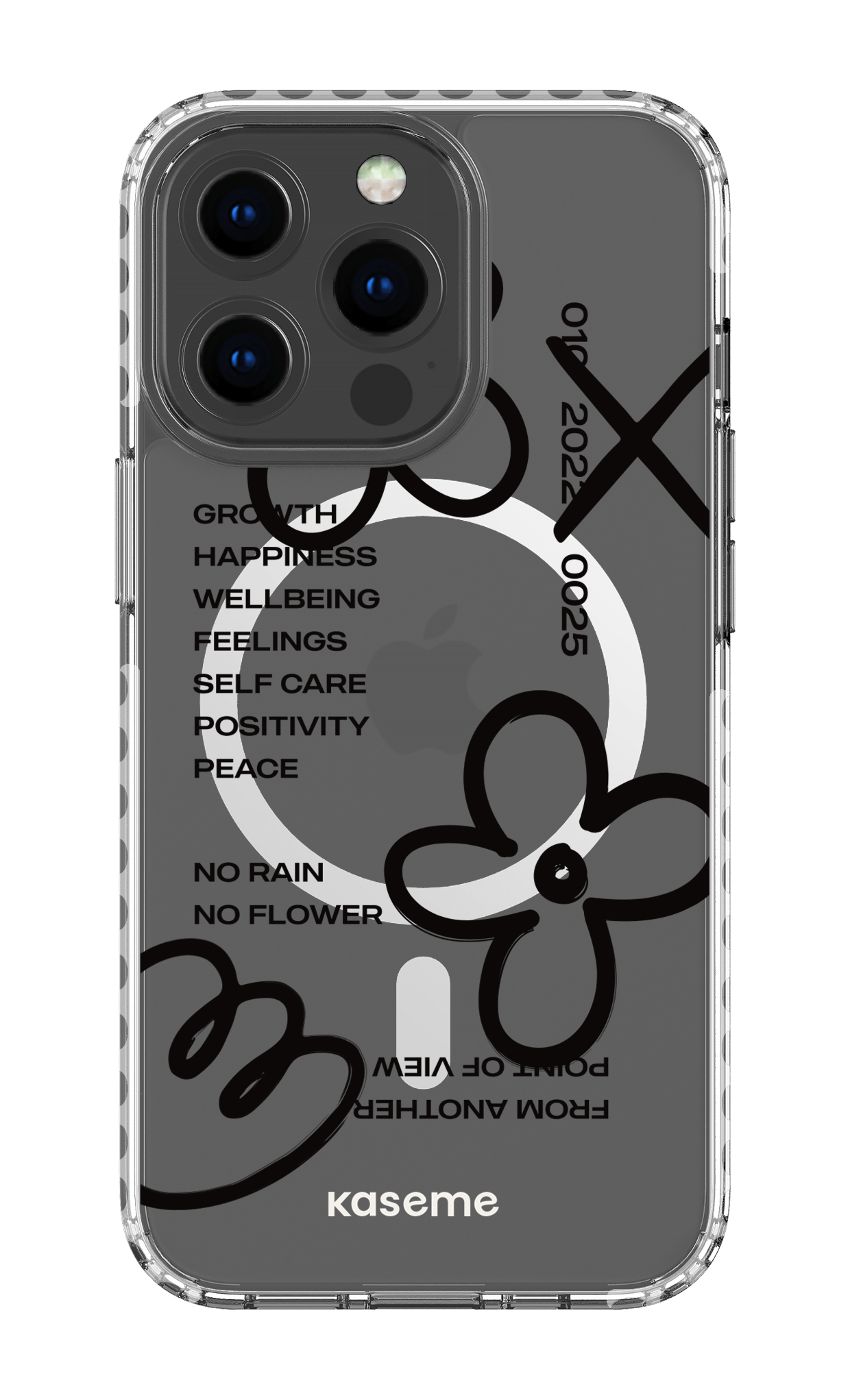 iPhone 13 Pro Clear Case Magsafe - White Feelings black clear case -
