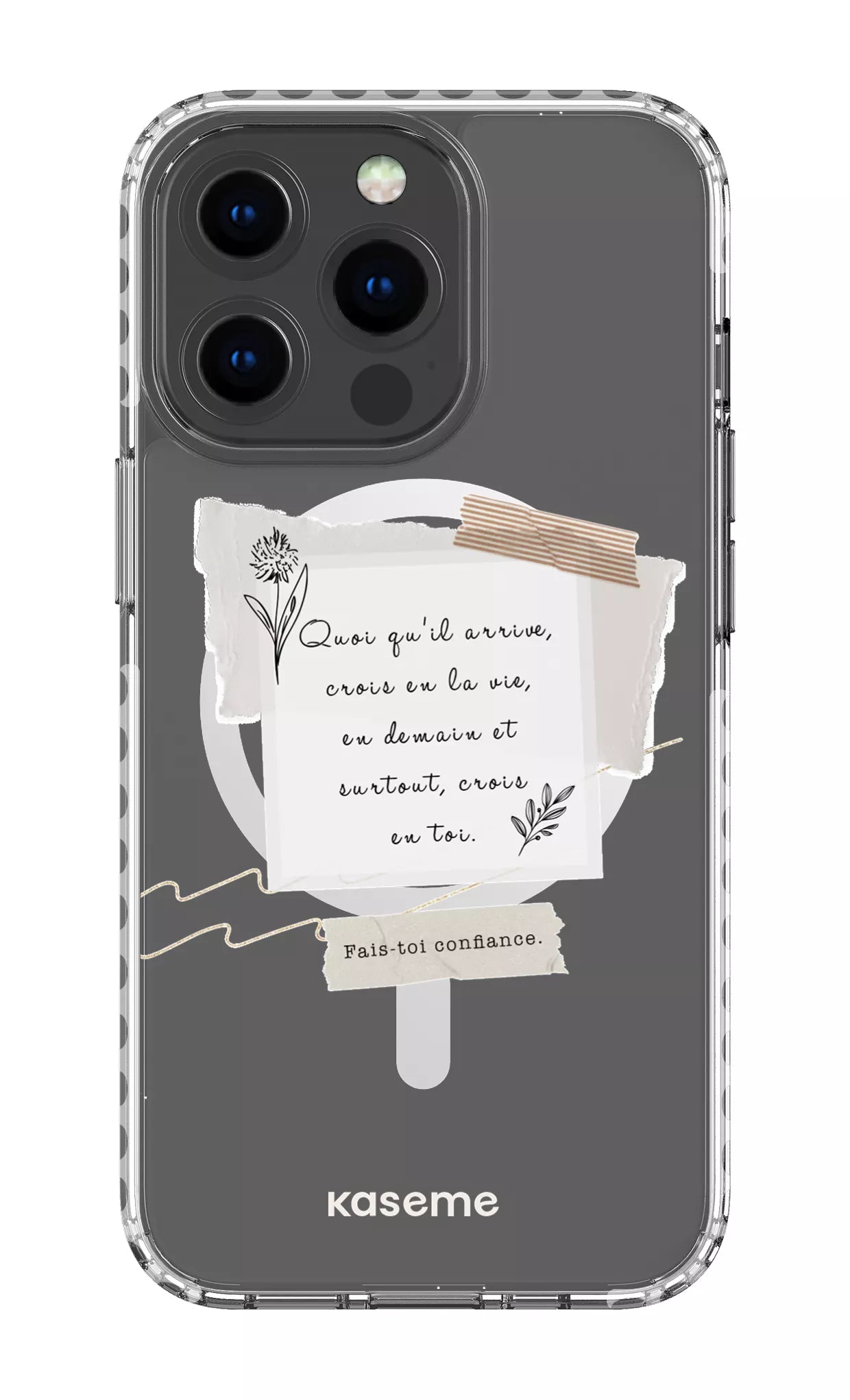 iPhone 13 Pro Clear Case Magsafe - White Foi Clear Case -