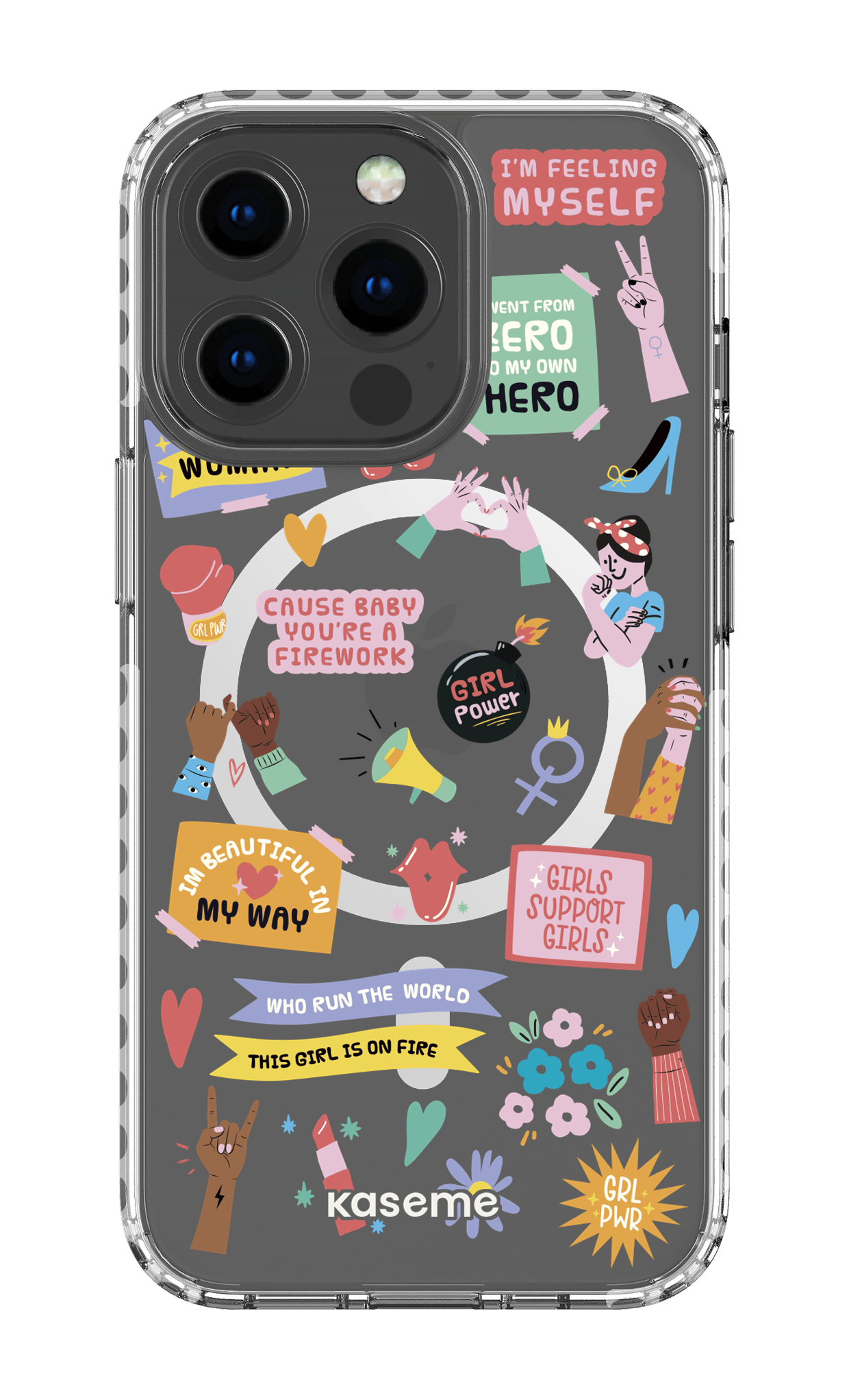 iPhone 13 Pro Clear Case Magsafe - White Girl Boss Clear Case -