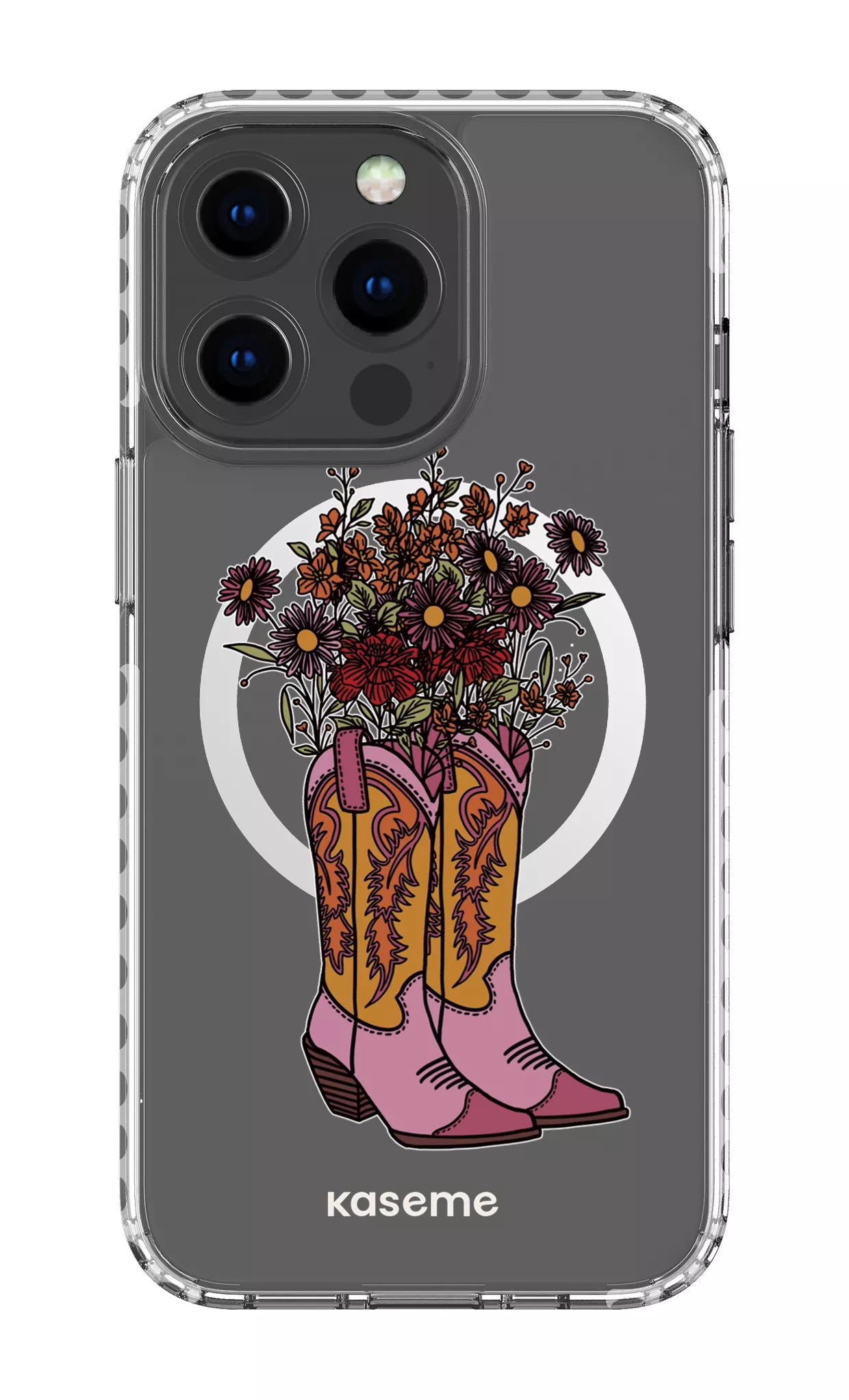 iPhone 13 Pro Clear Case Magsafe - White Howdy Clear Case -