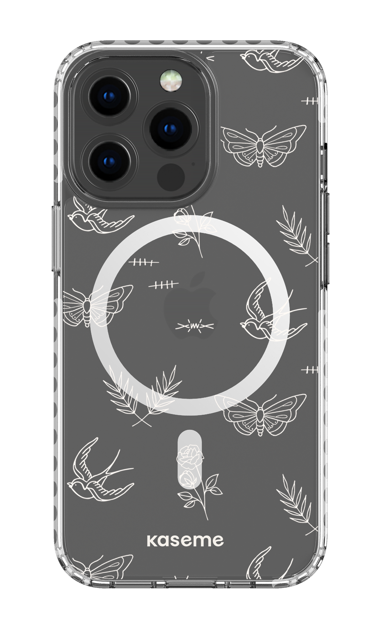 iPhone 13 Pro Clear Case Magsafe - White Ink white Clear Case -