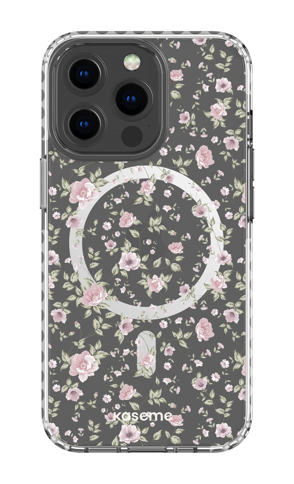 iPhone 13 Pro Clear Case Magsafe - White La Vie en Rose Clear Case -