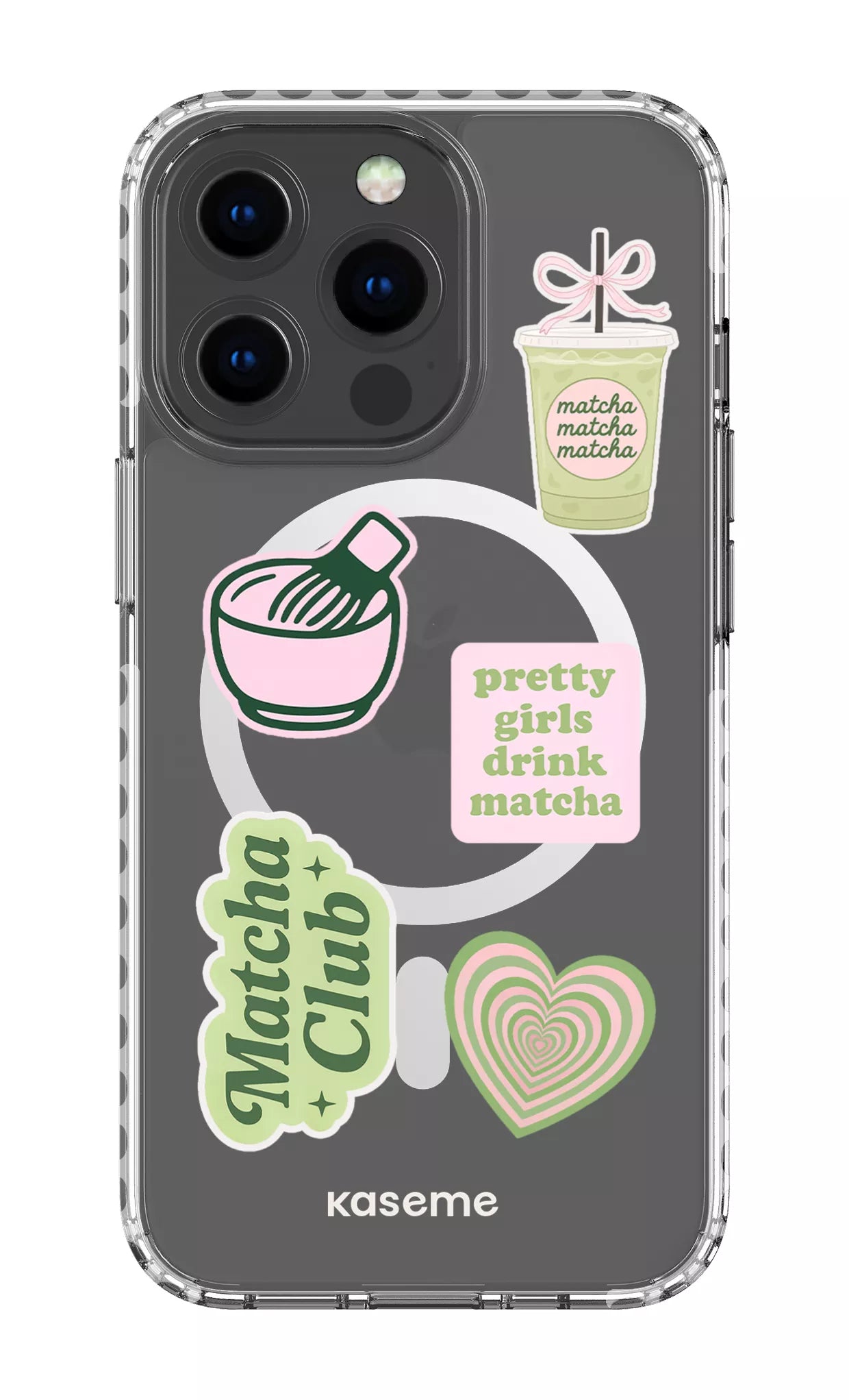 iPhone 13 Pro Clear Case Magsafe - White Matcha Clear Case -