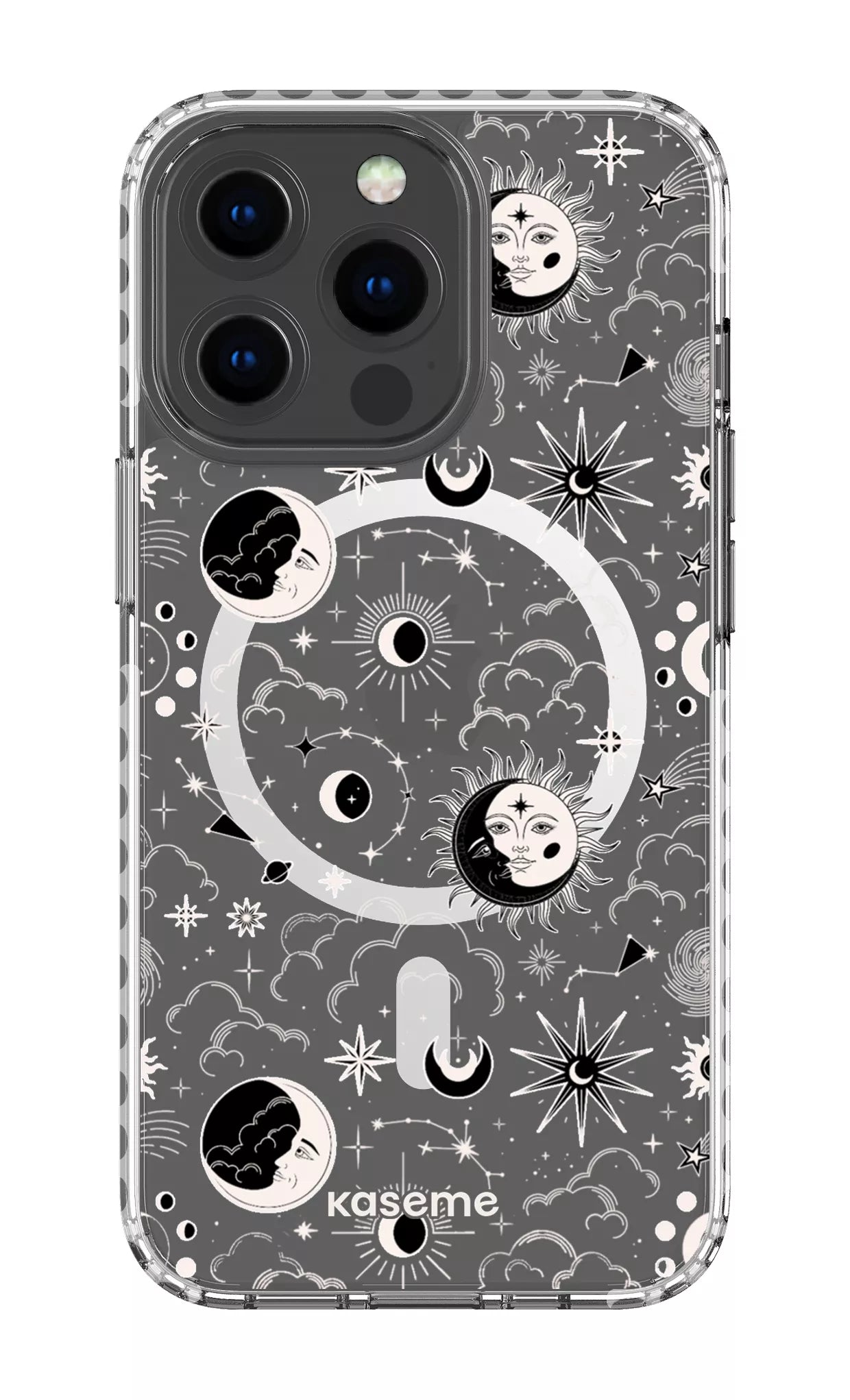 iPhone 13 Pro Clear Case Magsafe - White Milky Way White Clear Case -