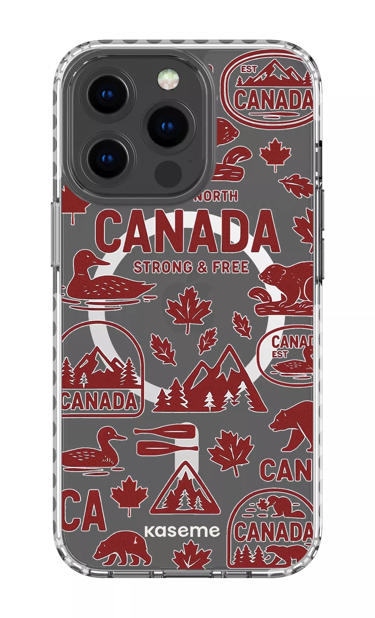 iPhone 13 Pro Clear Case Magsafe - White Oh Canada Clear Case -