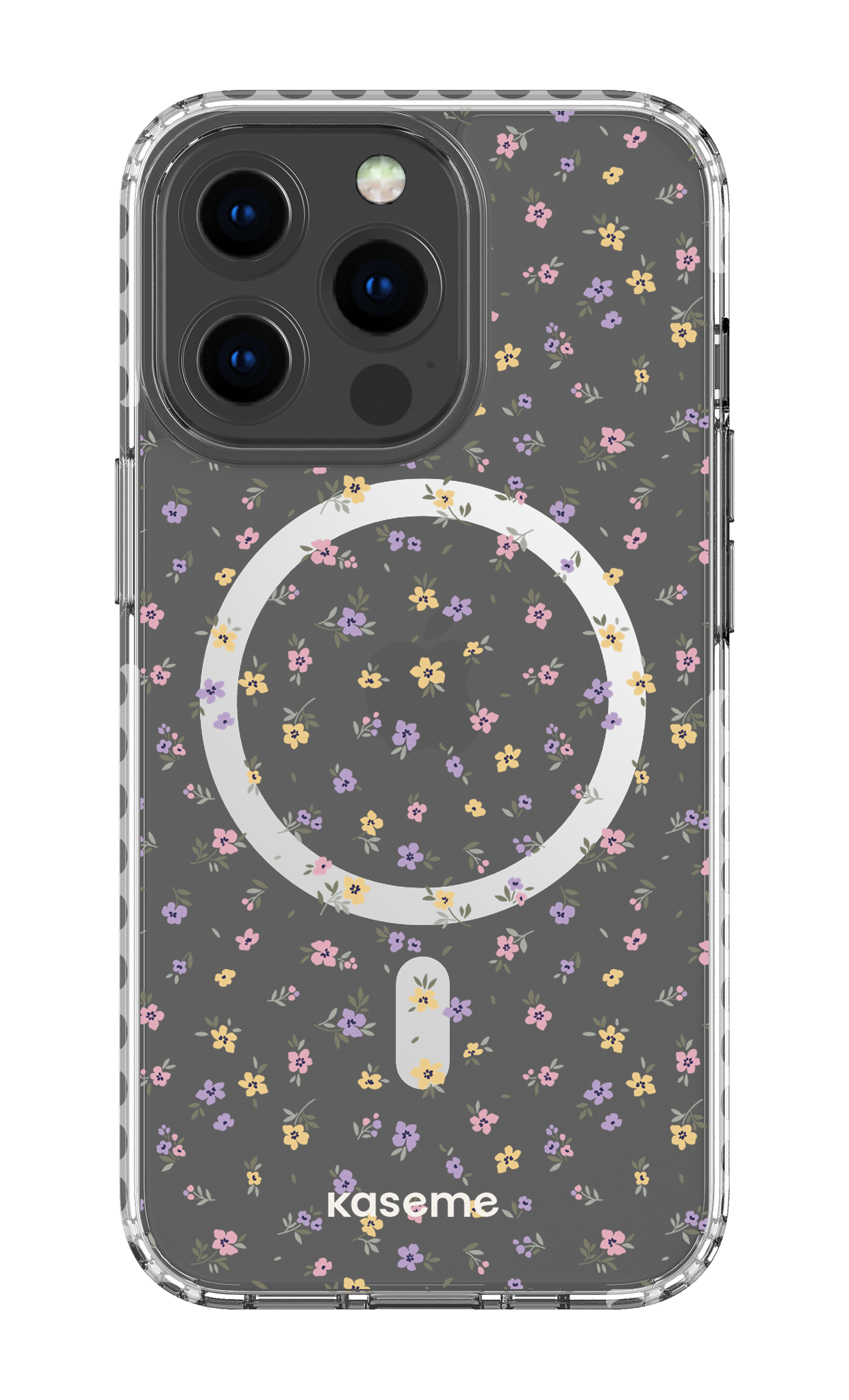 iPhone 13 Pro Clear Case Magsafe - White Porcelain Blossom Clear Case -