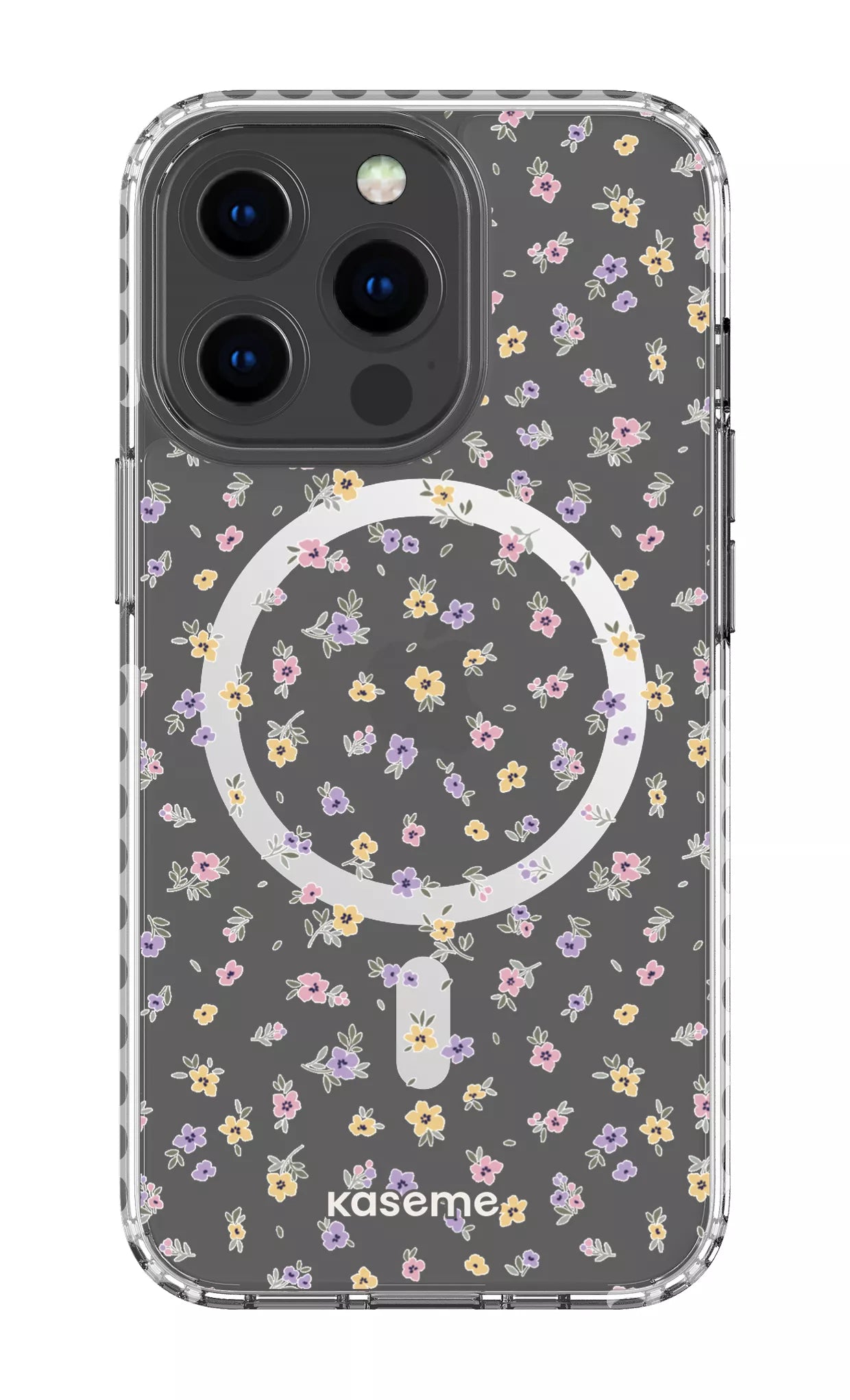 iPhone 13 Pro Clear Case Magsafe - White Porcelain Blossom Clear Case -