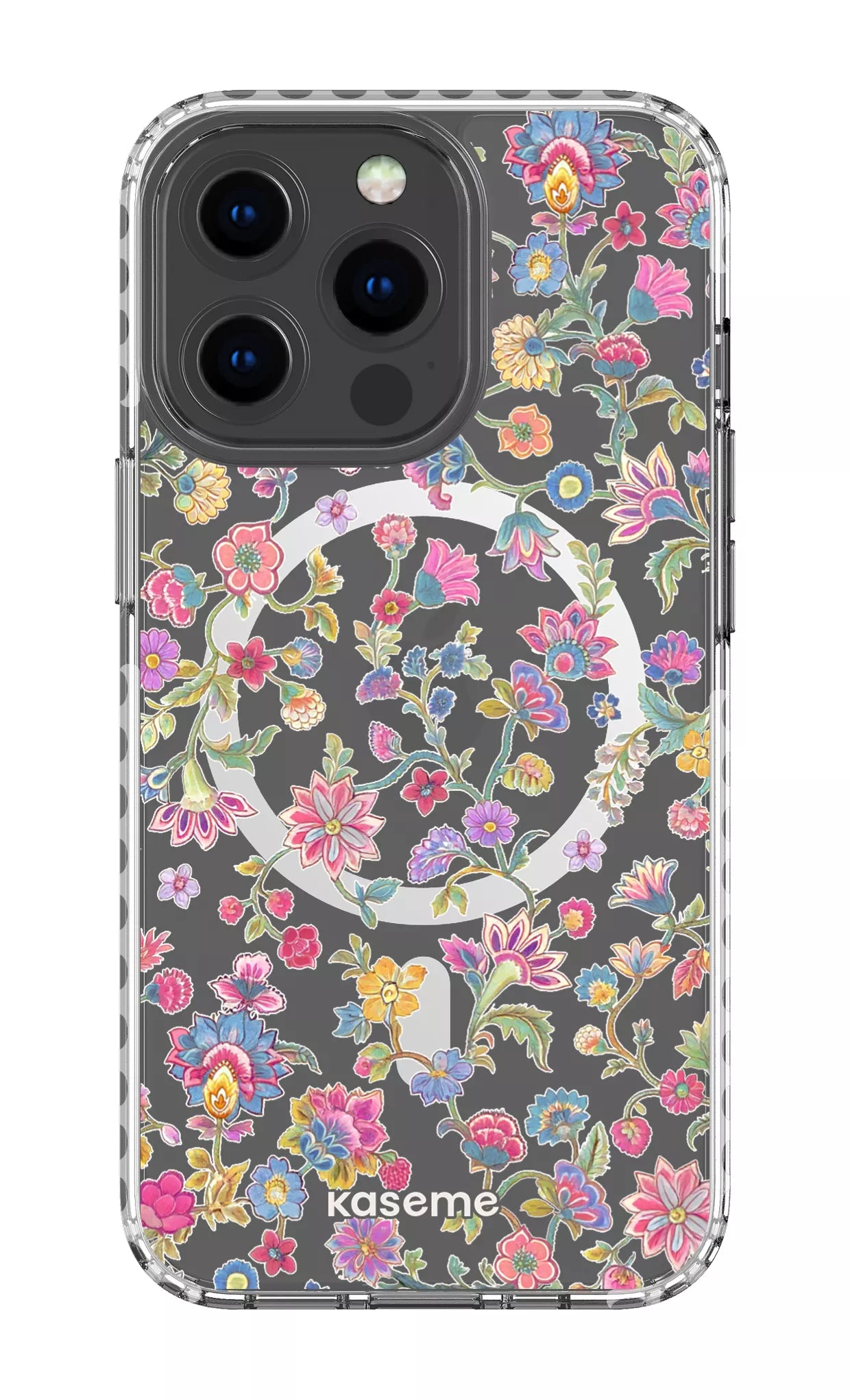 iPhone 13 Pro Clear Case Magsafe - White Secret Garden Clear Case -