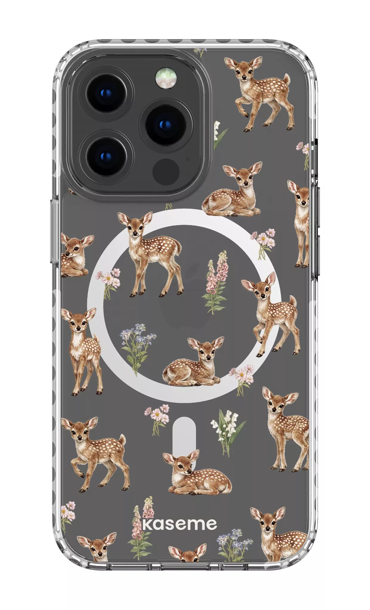 iPhone 13 Pro Clear Case Magsafe - White Sweet Bambi Clear Case -