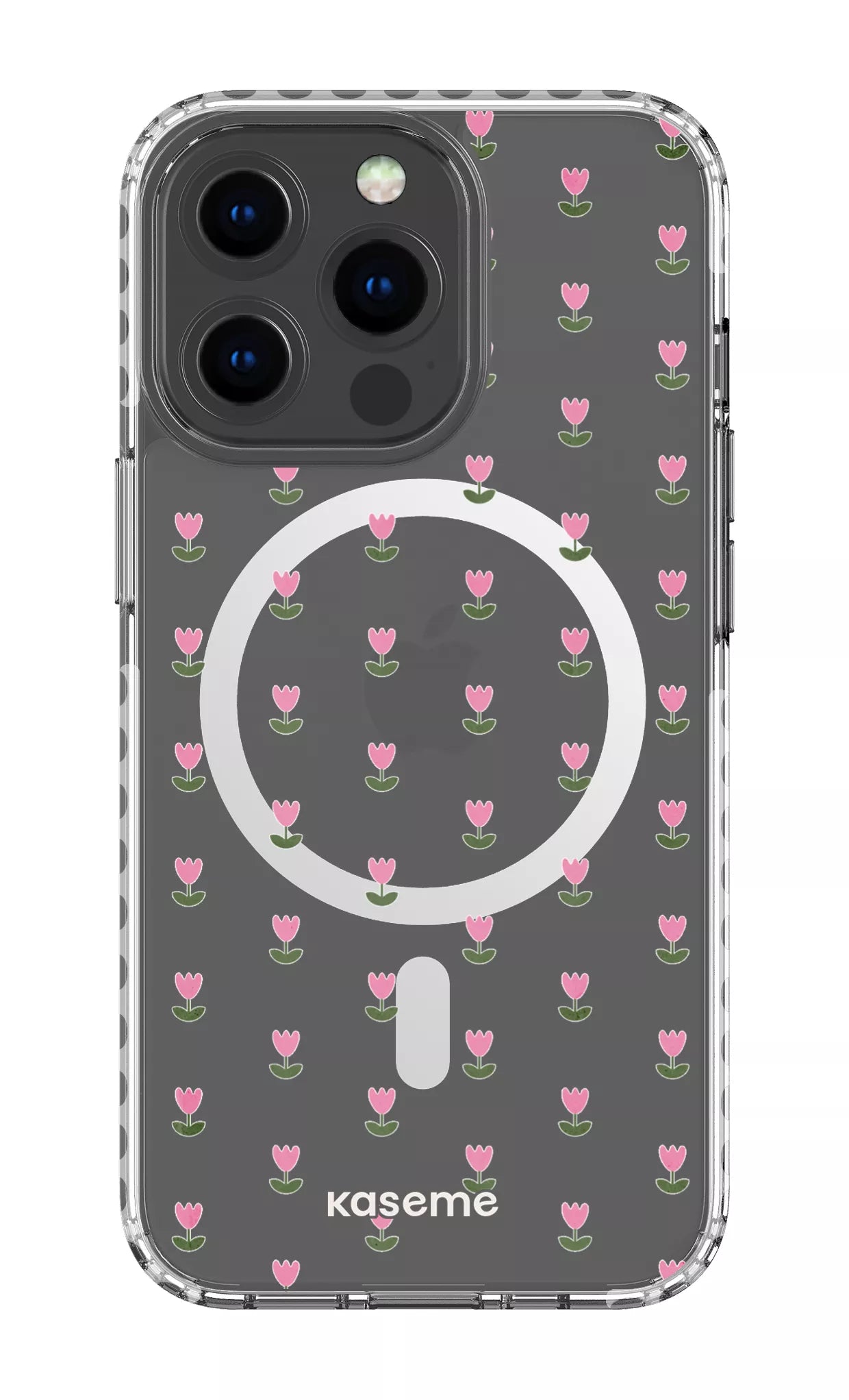 iPhone 13 Pro Clear Case Magsafe - White Triumph Pink Clear Case -